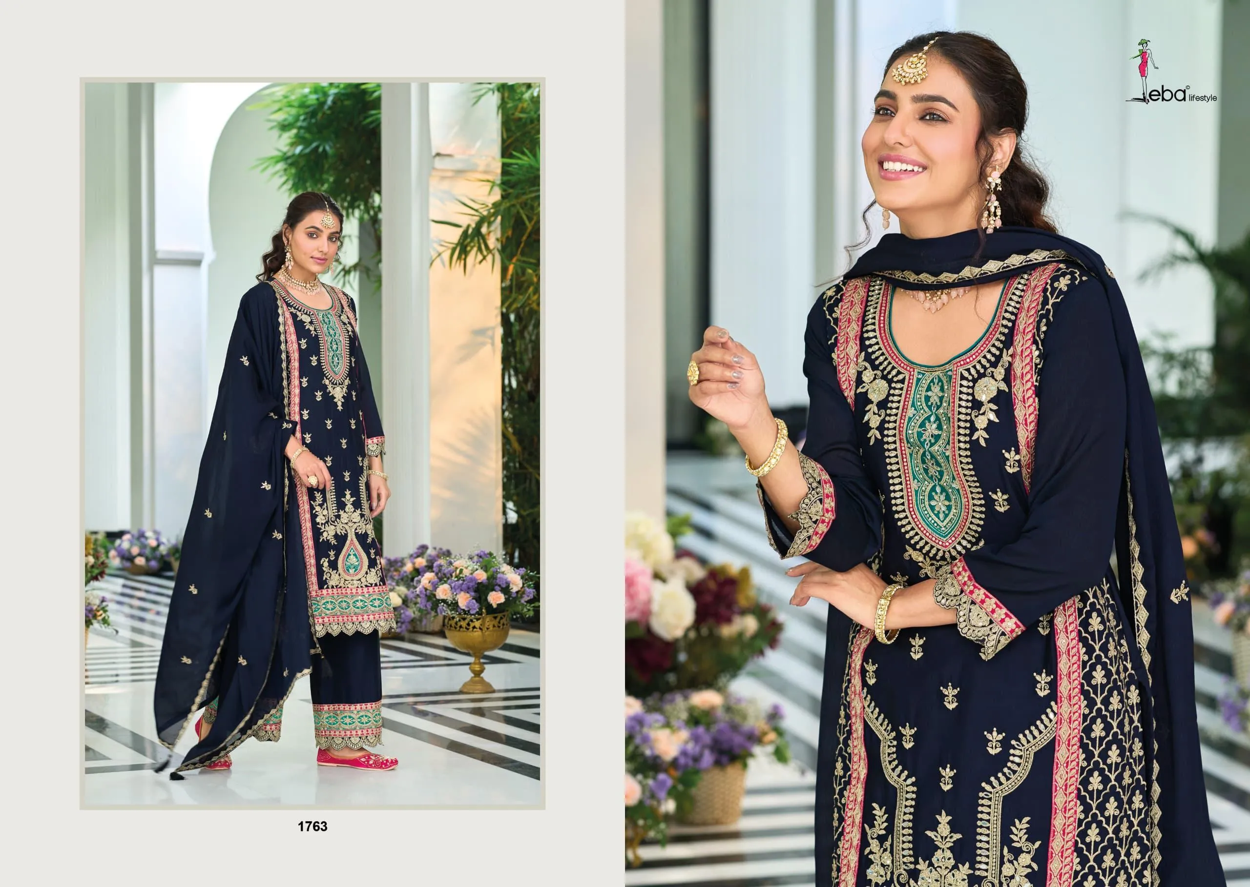 Eba Zohra Heavy Chinon Pakistani Plazzo Suit