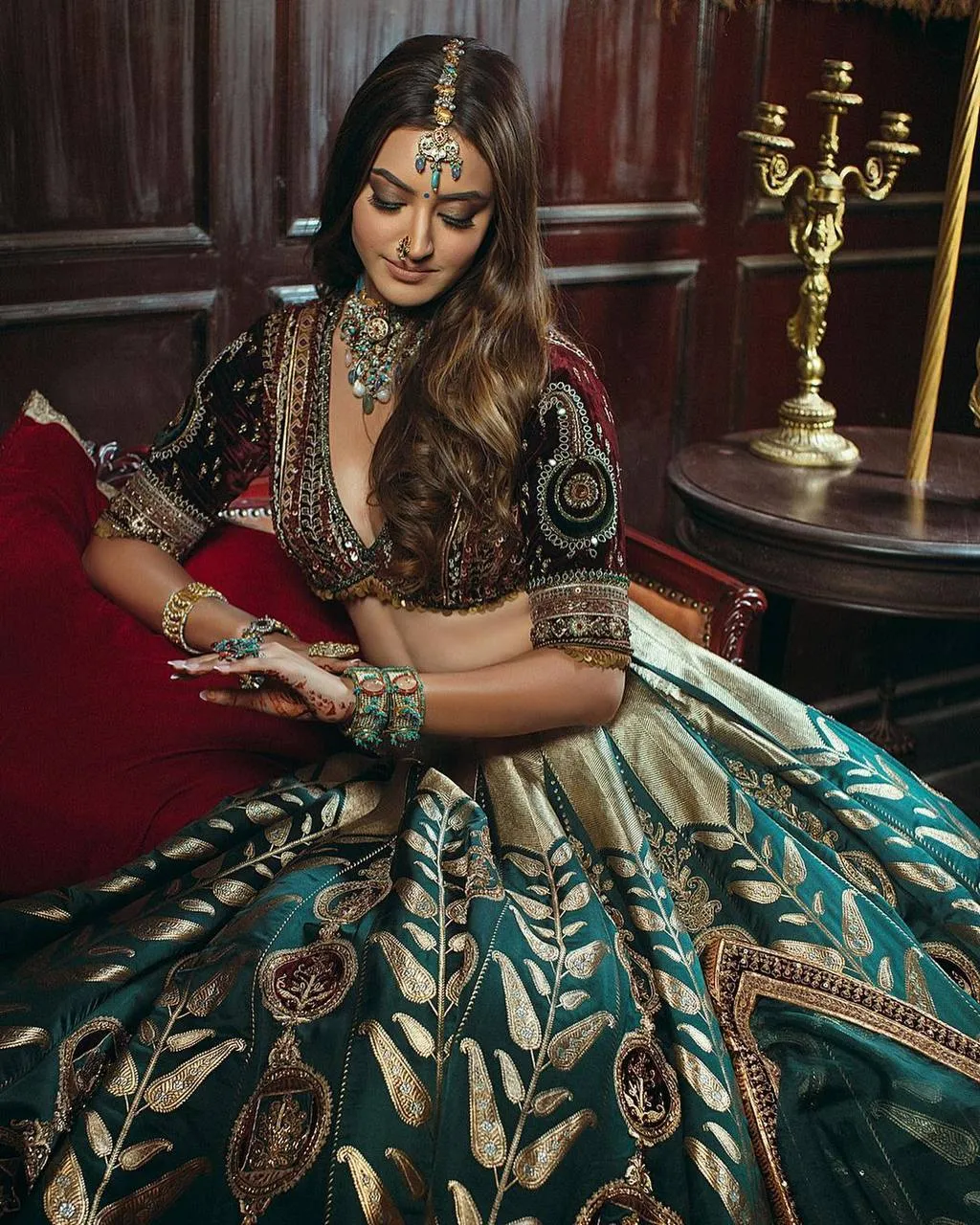 Embellished Green Bollywood Silk Lehenga Choli With Heavy Embroidery And Sequince Work