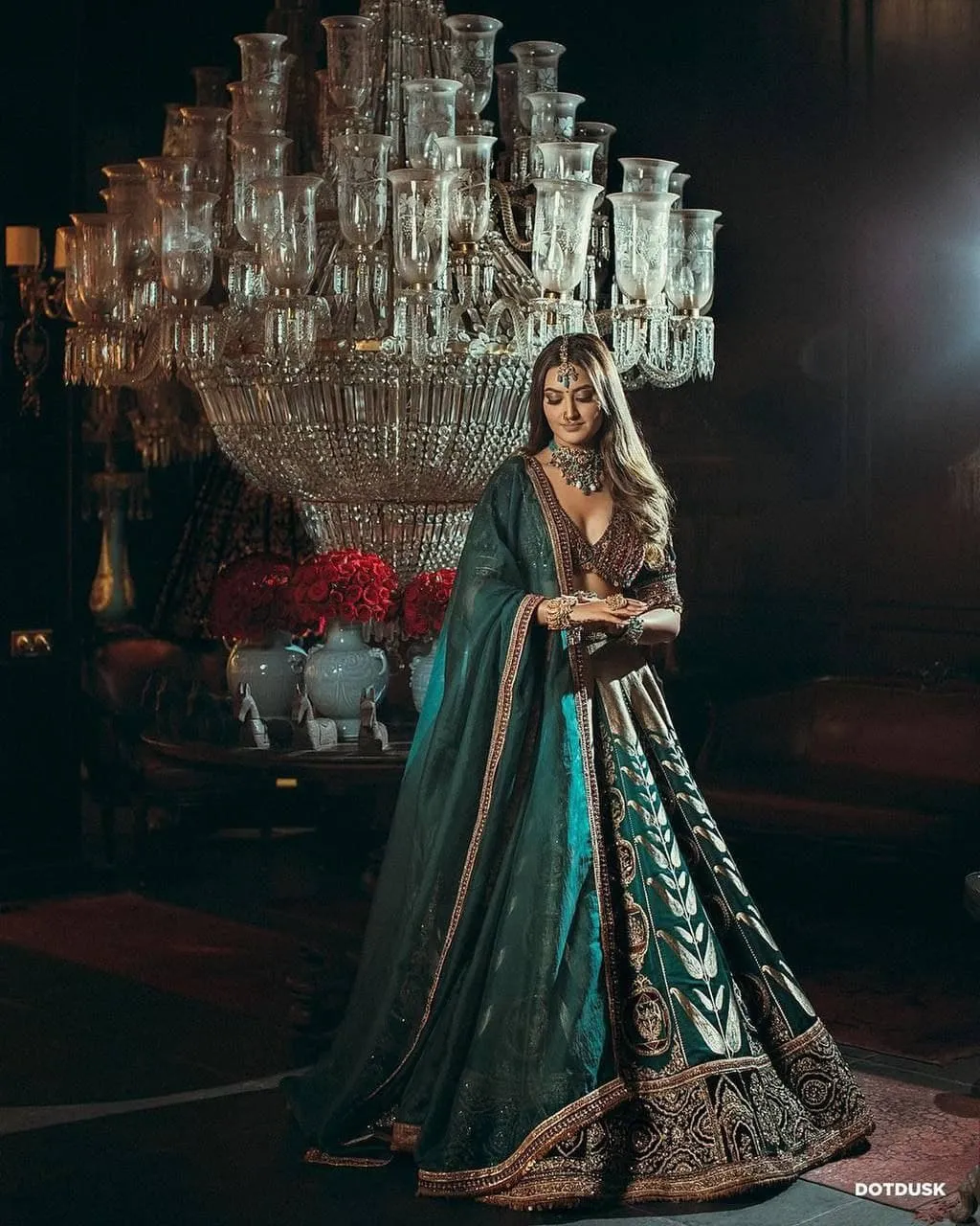 Embellished Green Bollywood Silk Lehenga Choli With Heavy Embroidery And Sequince Work