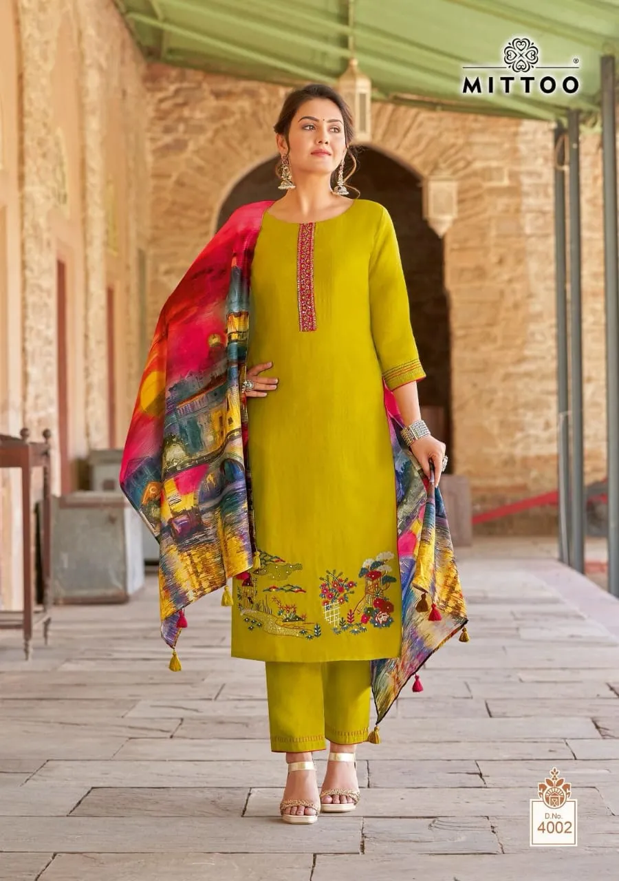 Mitto Rivayat Wholesale 3 Piece kurti Set