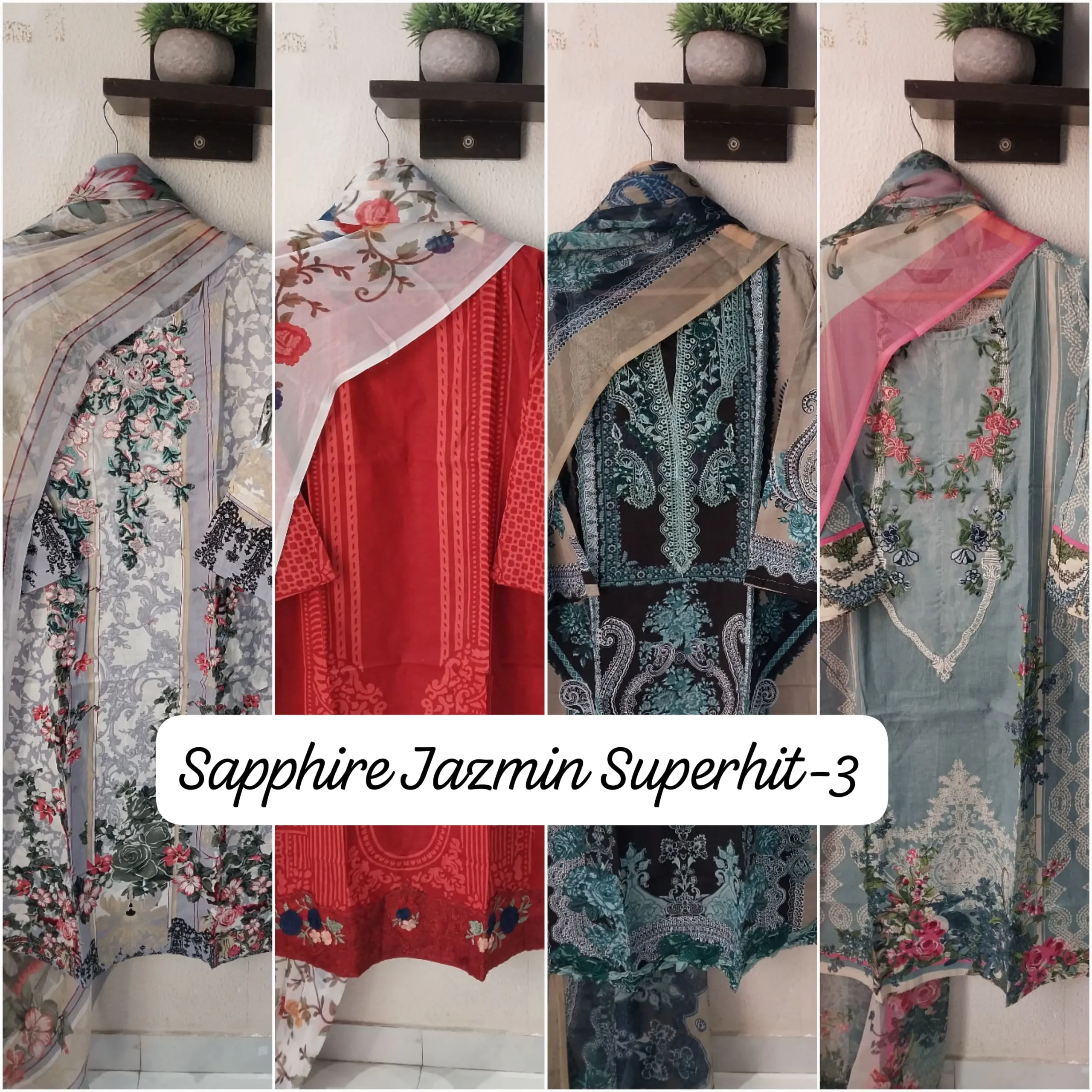 Sapphire Jazmin Superhit-3 Lawn Cotton Readymade Pakistani Suit