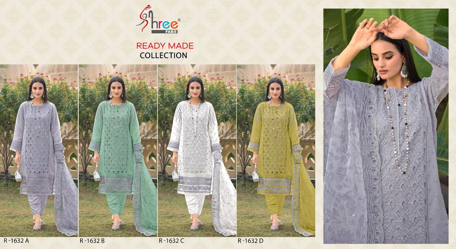 Shree Fabs Maria B 1632 Wholesale  Organza Readymade Pakistani Suit