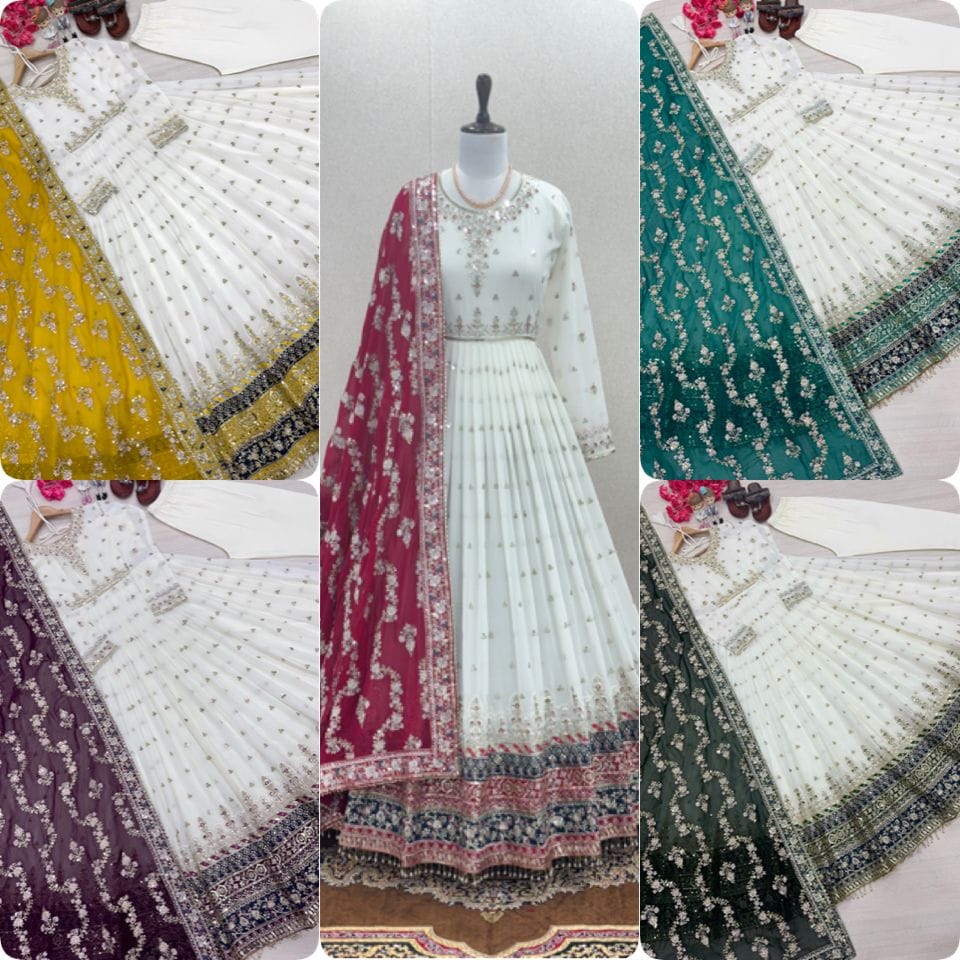 Designer Georgette Anarkali Suit With Dupatta Festive Wear