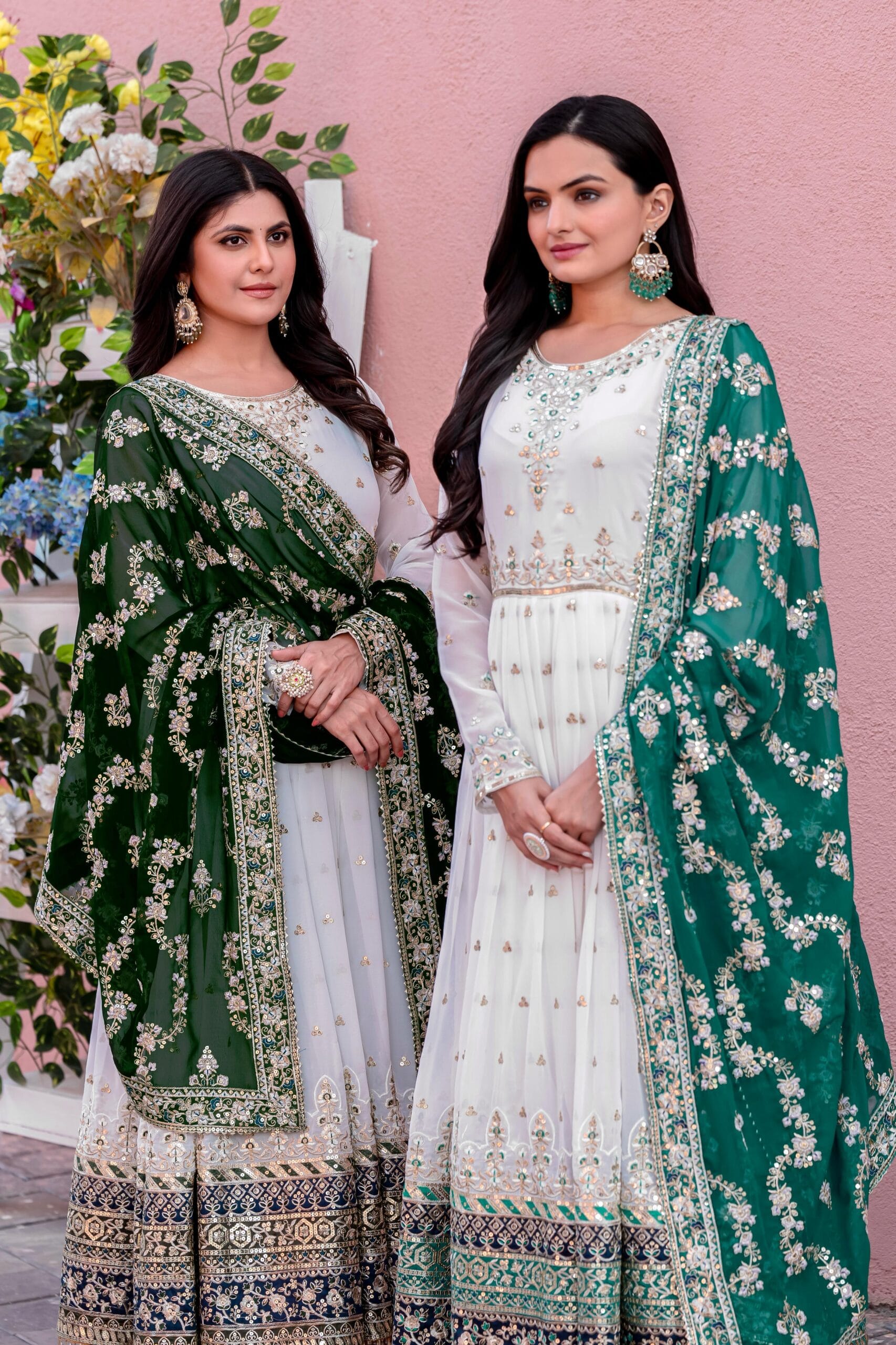 Designer Anarkali Gown With Dupatta For Festive Wear