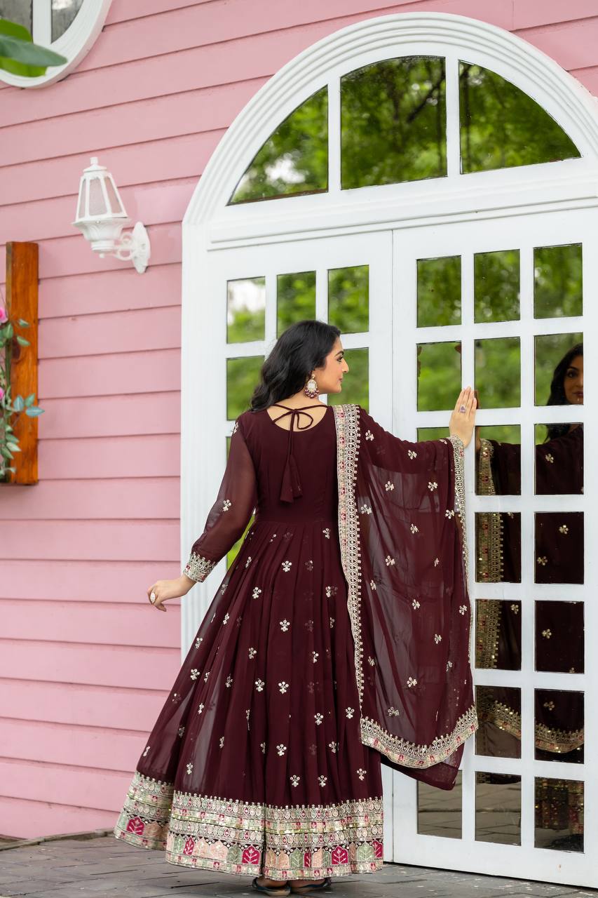 Georgette Gown For Women Party Wear