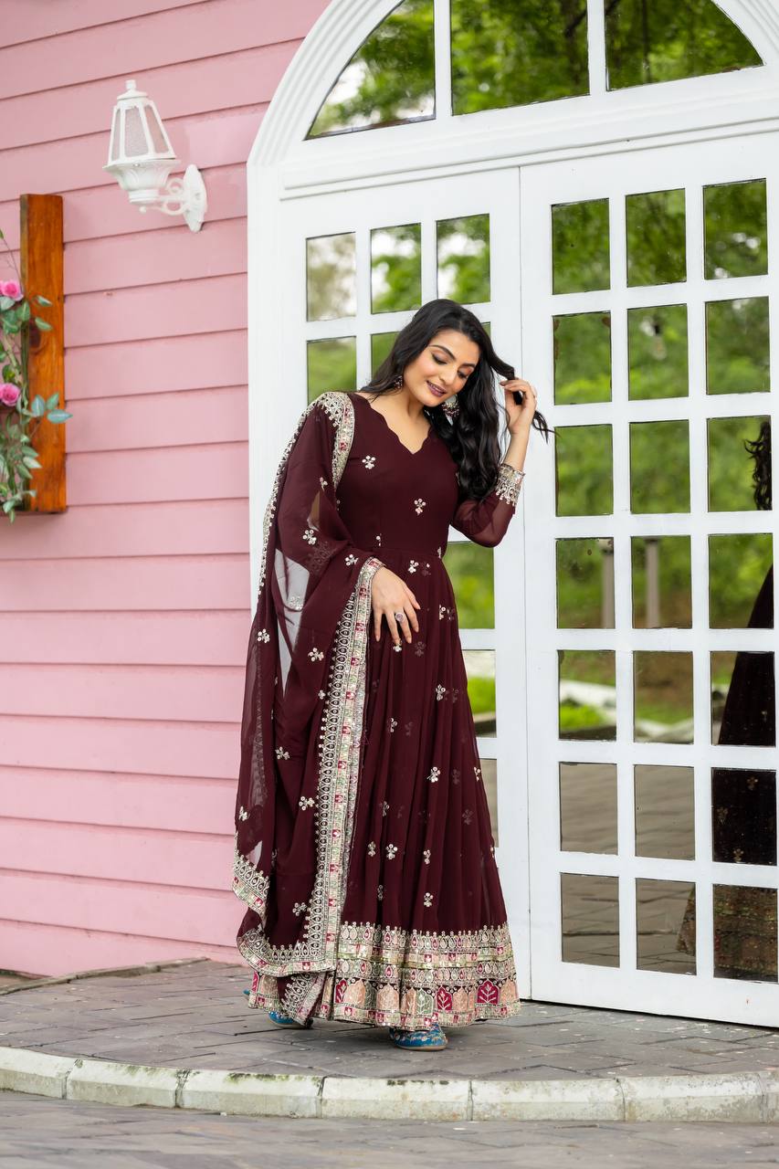 Georgette Gown For Women Party Wear