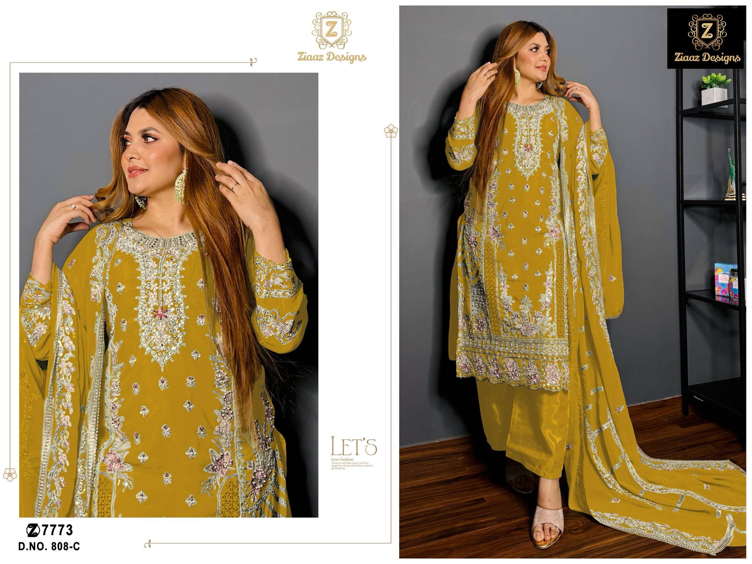 Handwork Organza Pakistani Salwar Suit