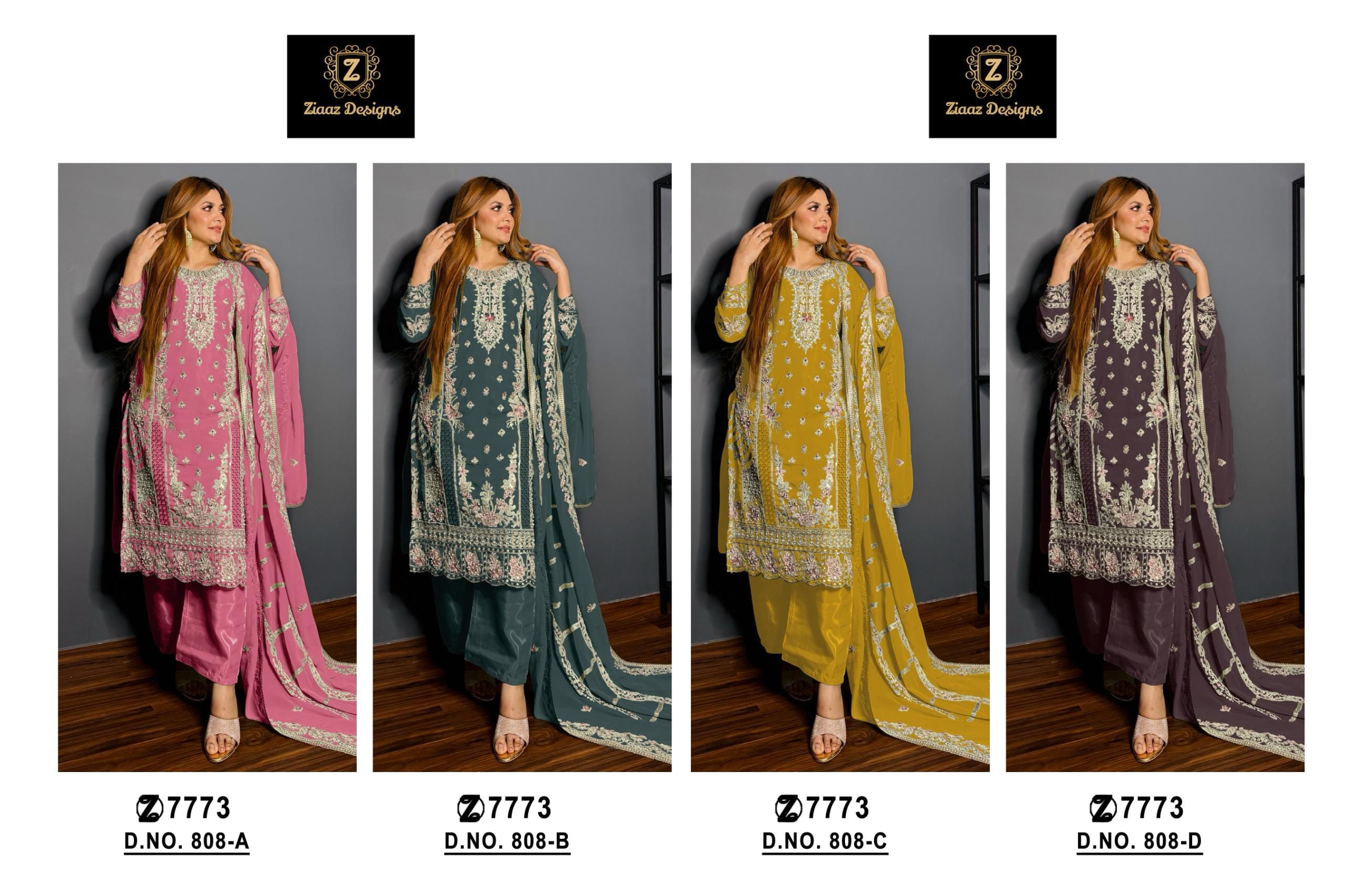 Handwork Organza Pakistani Salwar Suit