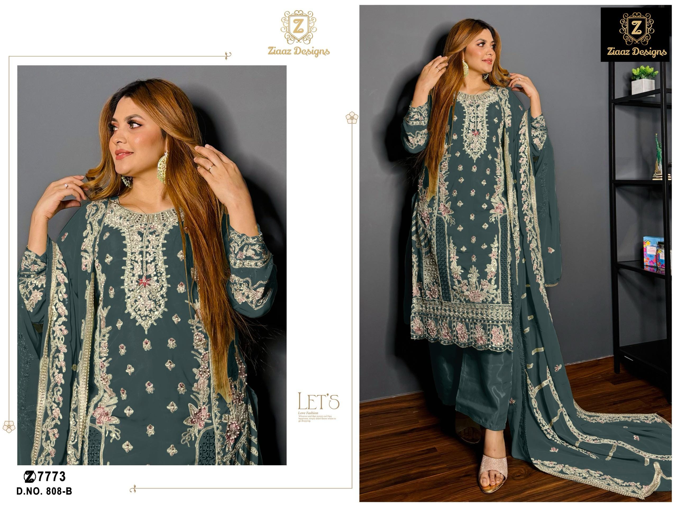 Handwork Organza Pakistani Salwar Suit