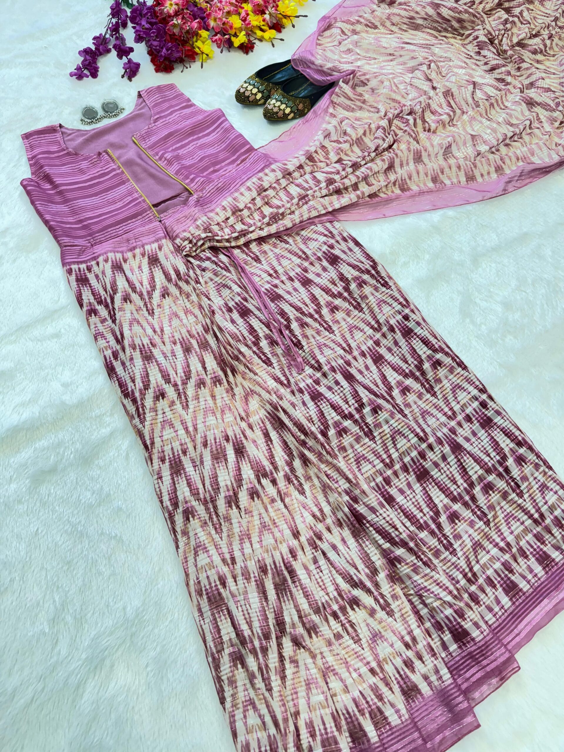Digital Printed Zip And Go Saree  Gown