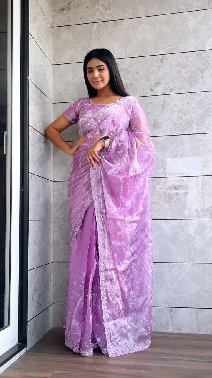 Jarkan Diamond Party Saree For Women