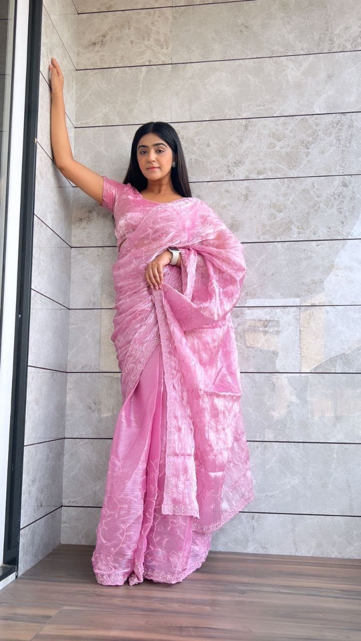 Jarkan Diamond Party Saree For Women