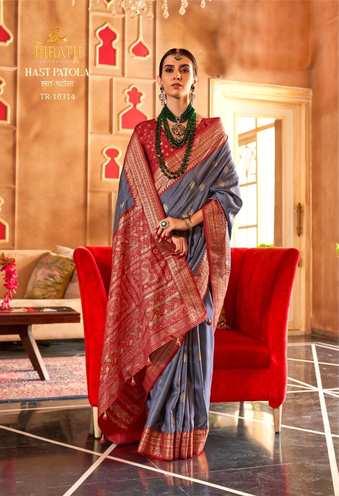 Designer Patola Saree With Shambhal Pure Pallu Saree