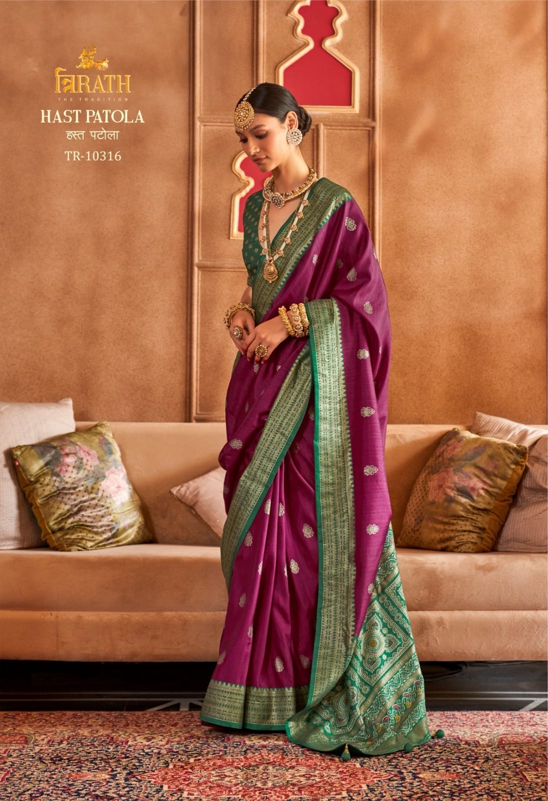 Designer Patola Saree With Shambhal Pure Pallu Saree