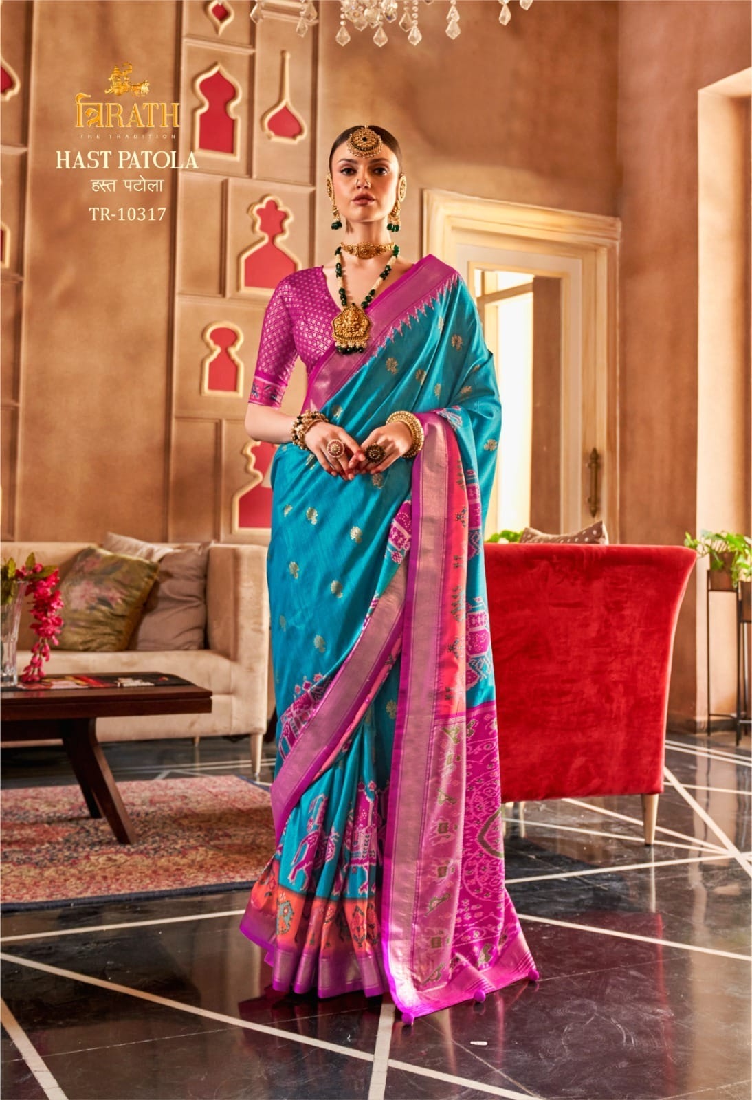 Designer Patola Saree With Shambhal Pure Pallu Saree