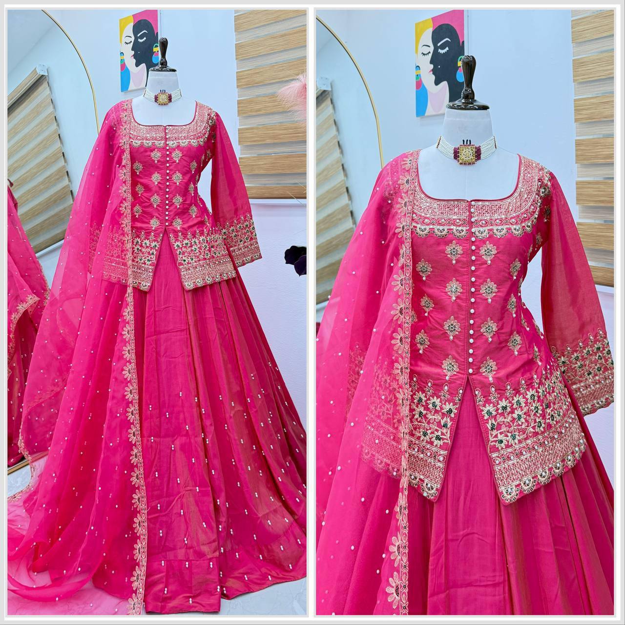 Designer Peplum Top With Lehenga For Wedding