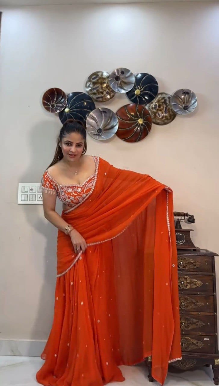 Wedding Wear Trending Lehenga Saree For Girls
