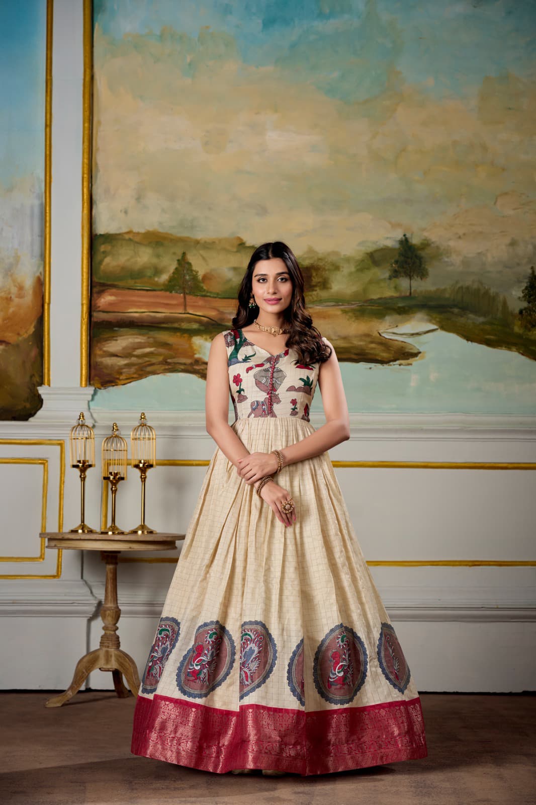 Soft Dola Silk Wedding Gown With Koti