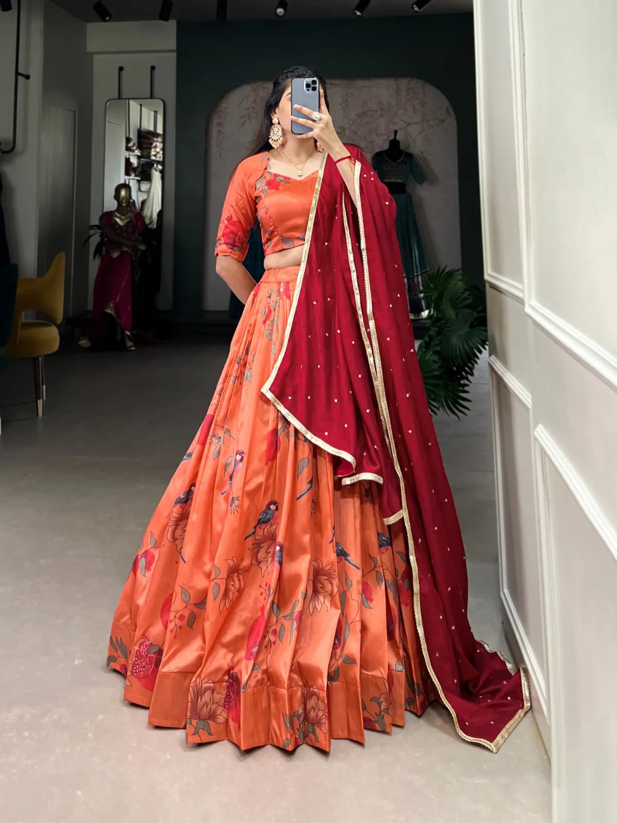 Animal Printed Wedding Lehenga Under 2000