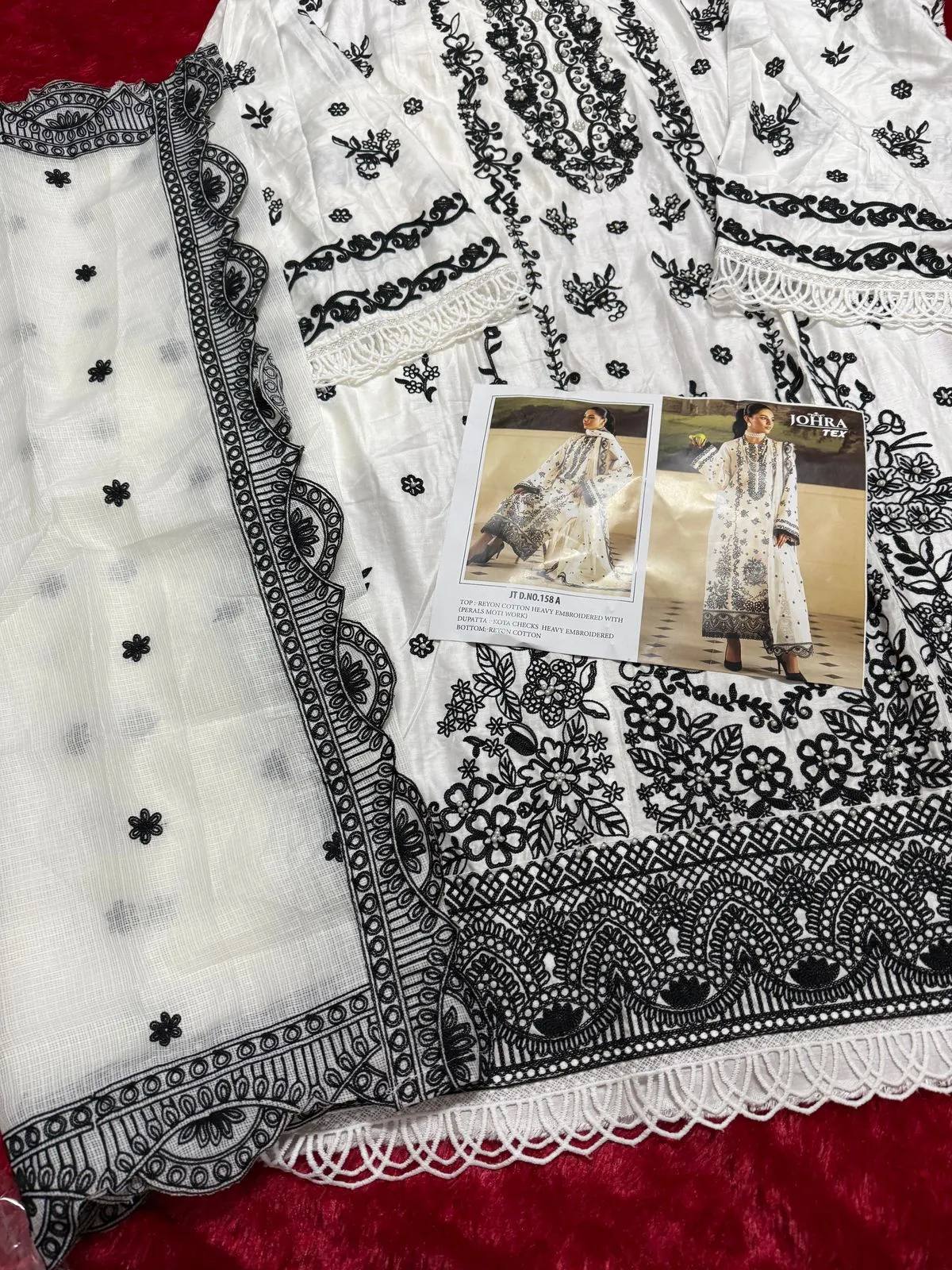 Black And White Embroidery Pakistani Salwar Suit