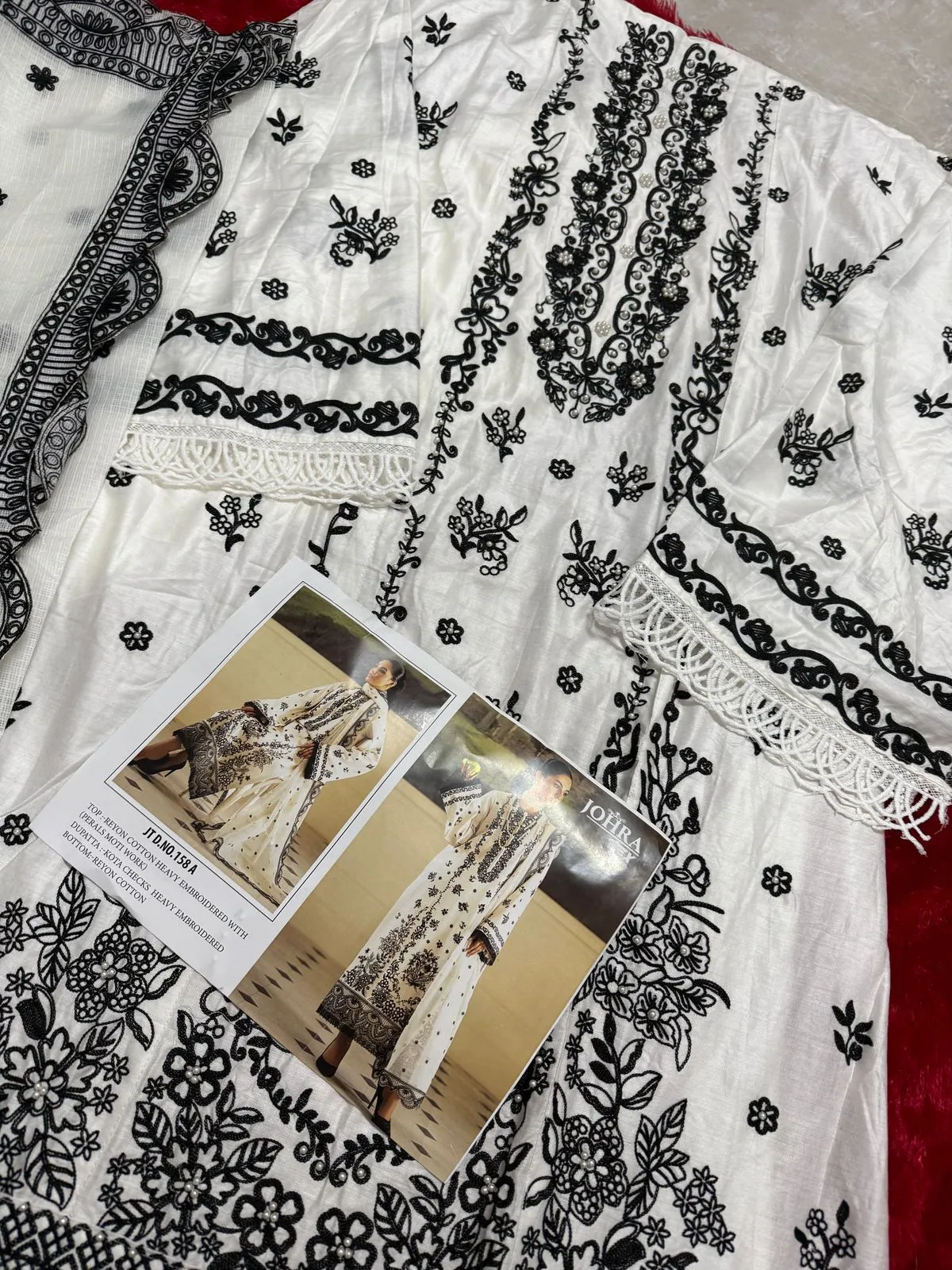 Black And White Embroidery Pakistani Salwar Suit