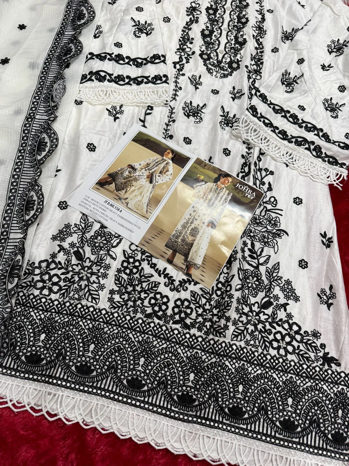 Black And White Embroidery Pakistani Salwar Suit