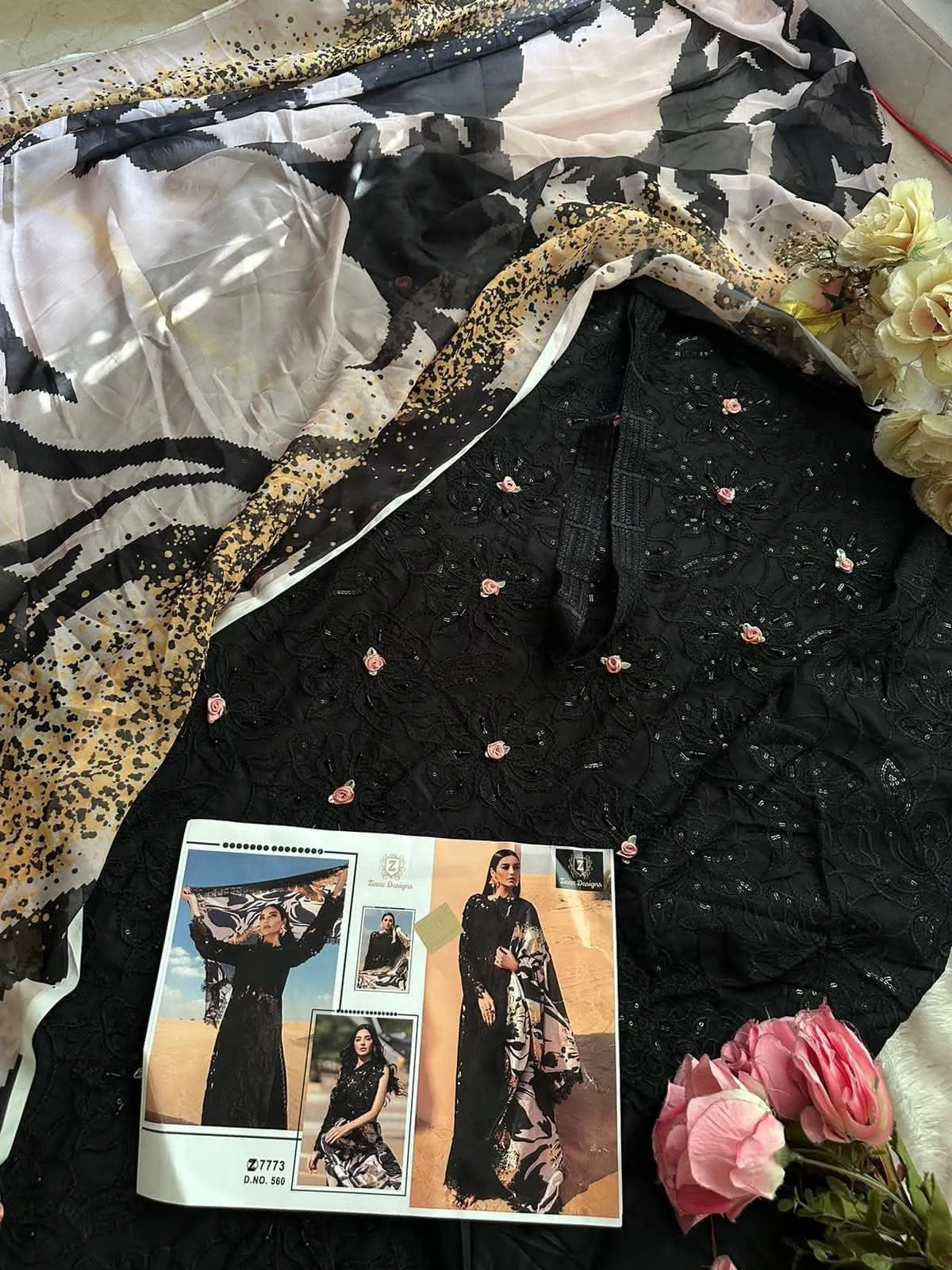 Cotton Black Pakistani Suit For Girls