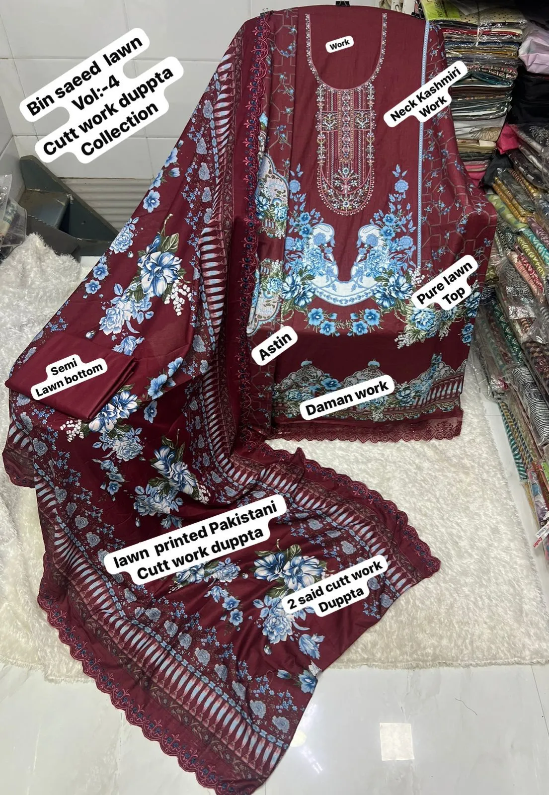 Cut Work Cotton Pakistani Suit