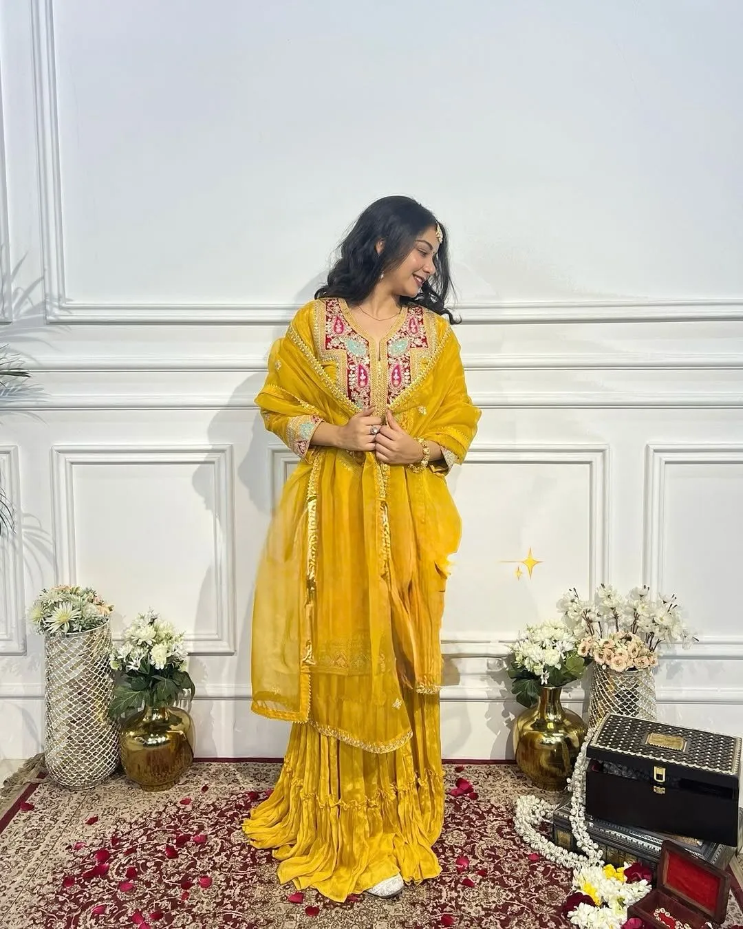 Designer Yellow Color Gharara Suit For Haldi Function