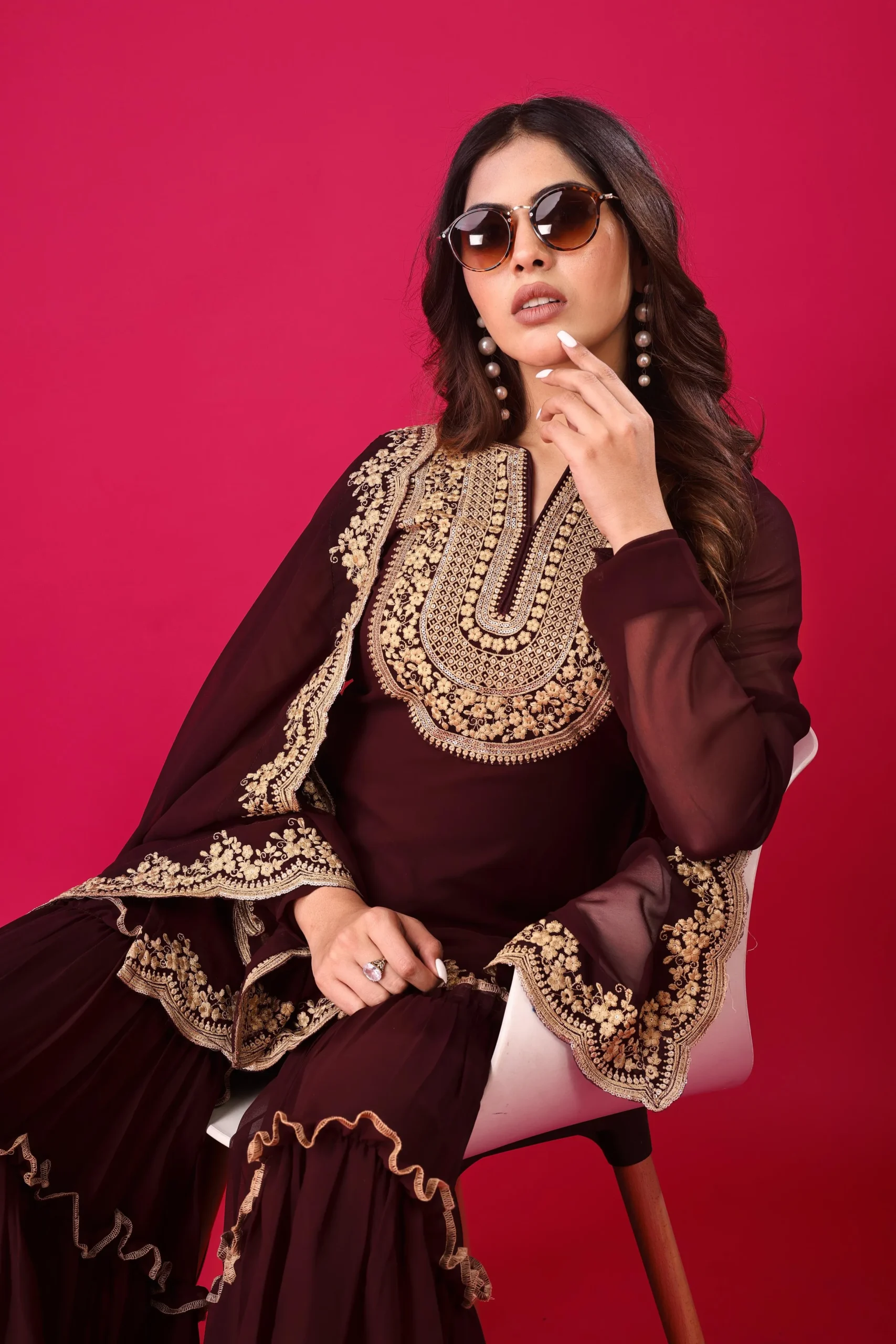 Faux Georgette Sharara Suit For Wedding
