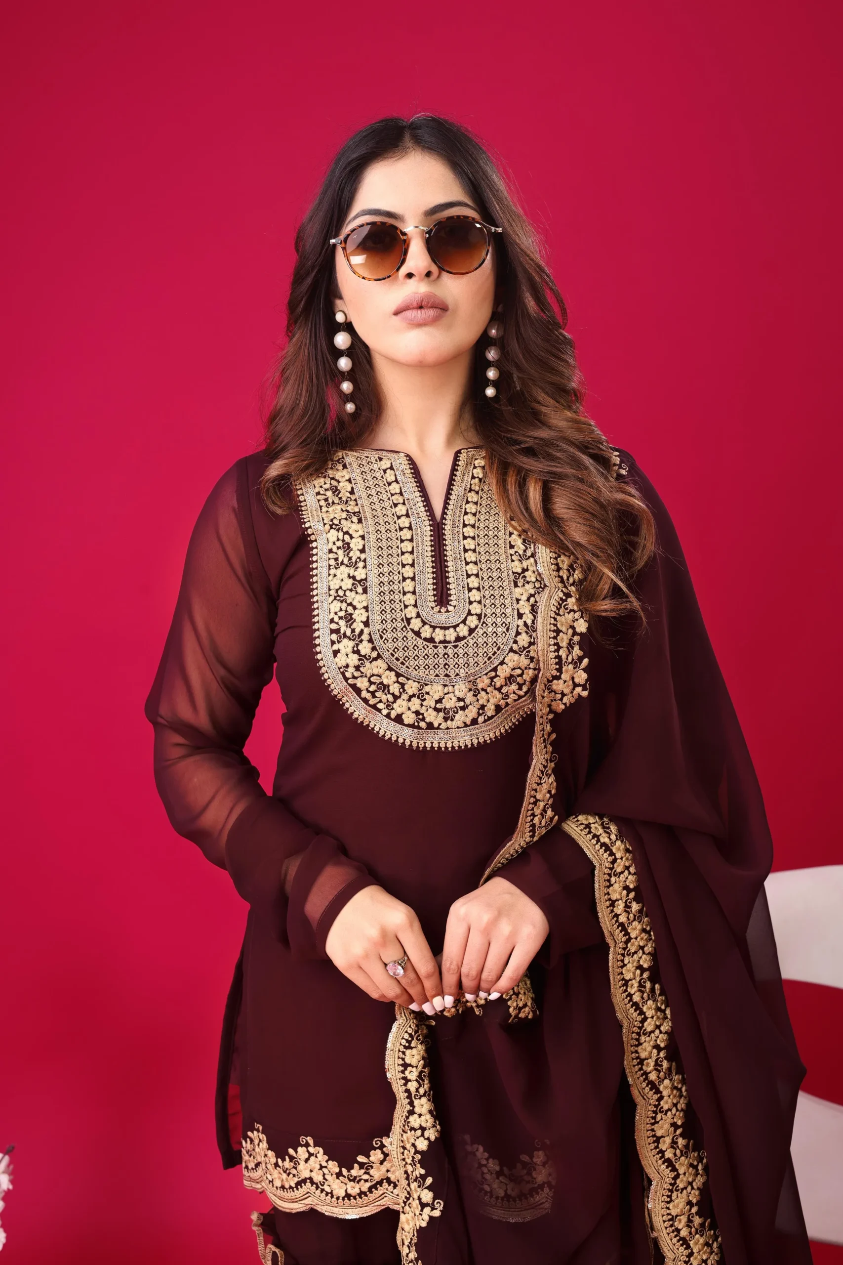 Faux Georgette Sharara Suit For Wedding