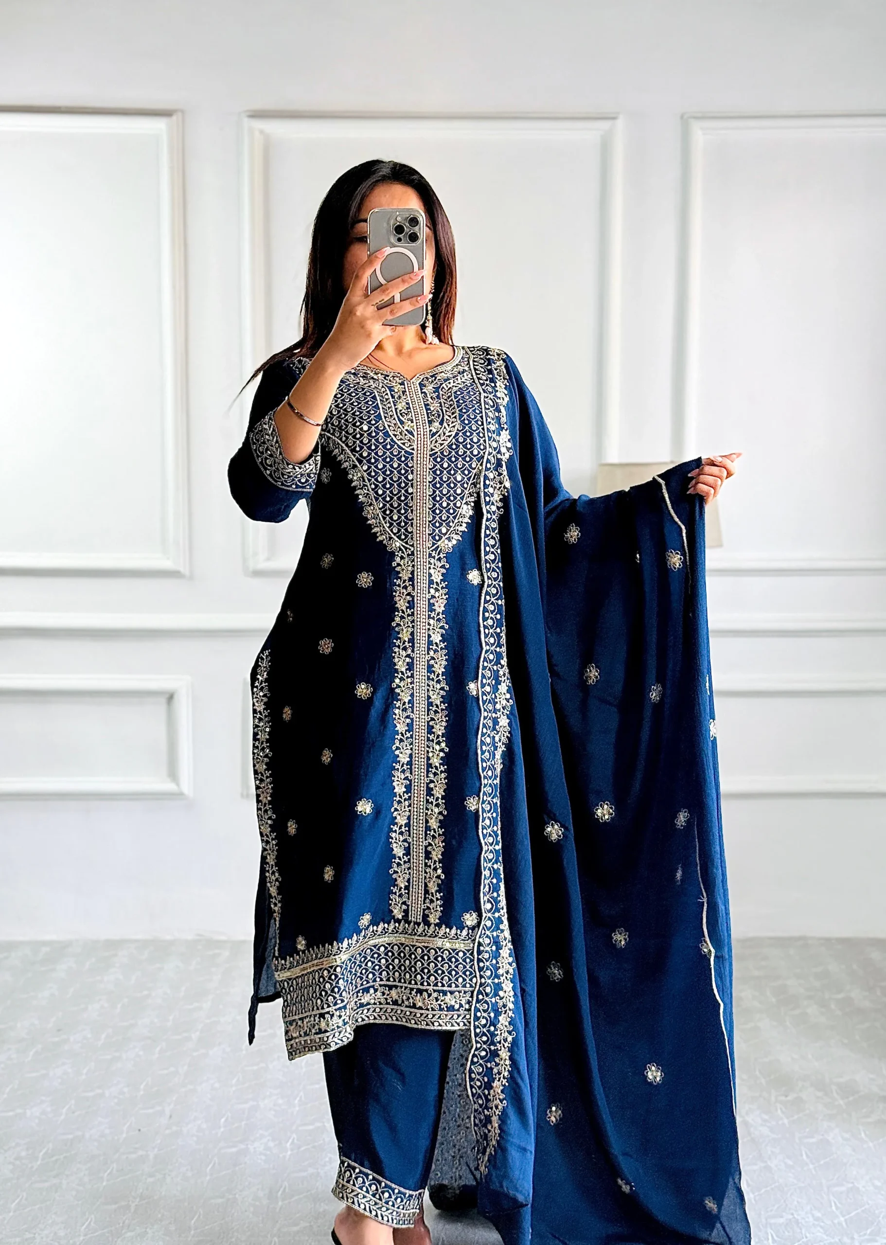 Festive Wear Chinon Silk Pakistani Dress