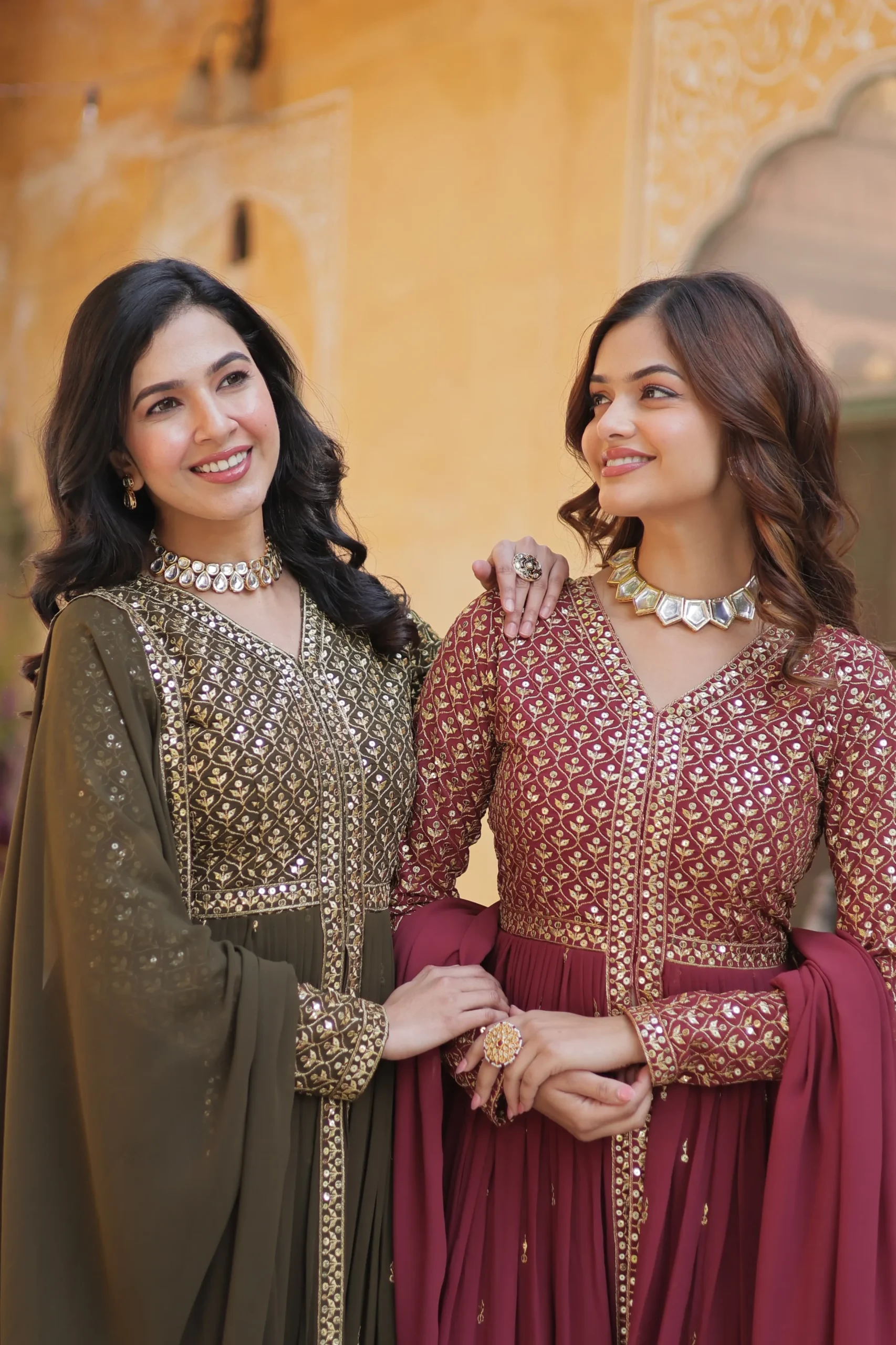 Festive Wear Slit Cut Anarkali Gown Set