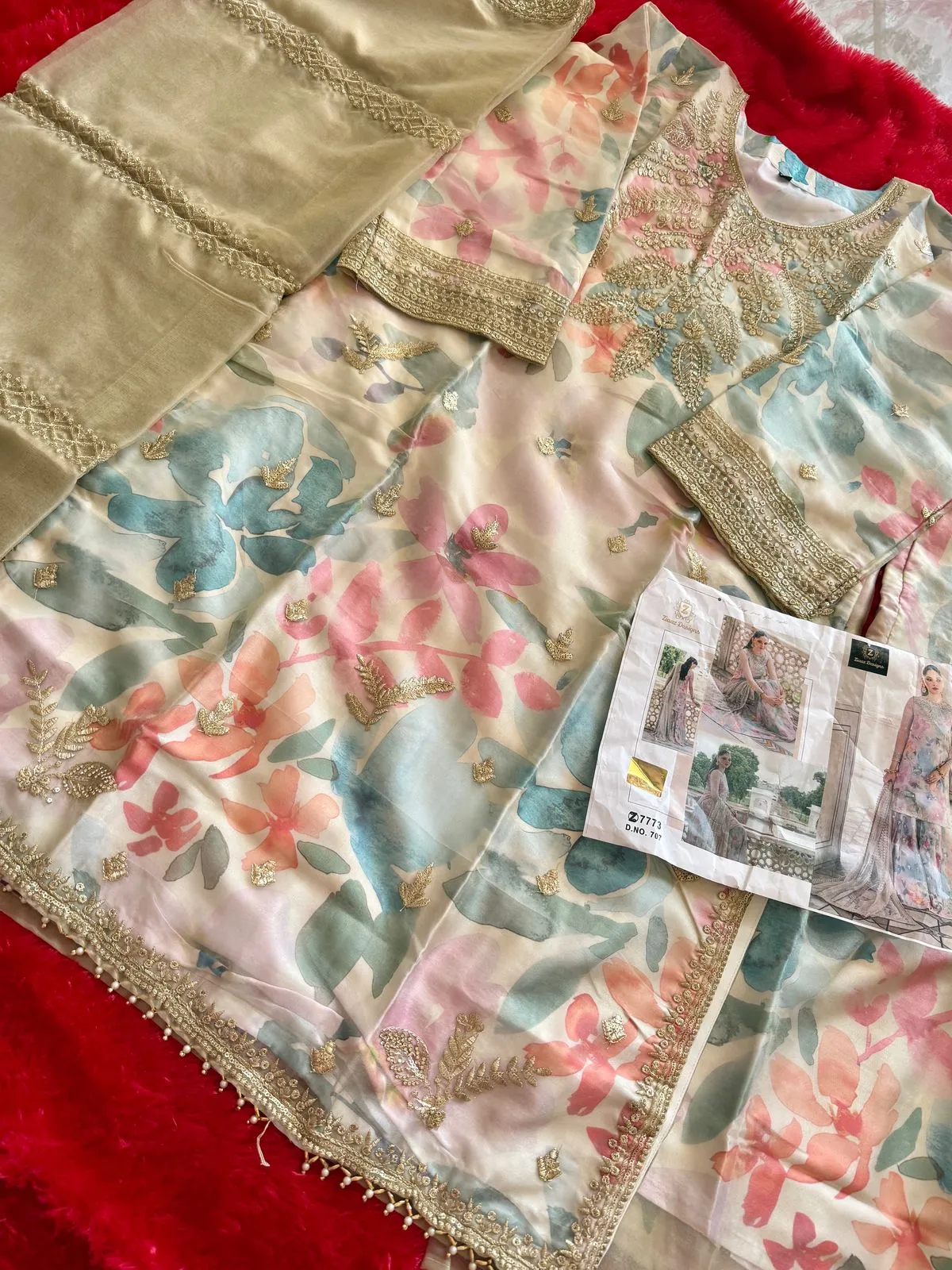Floral Pakistani Plazzo Suit For Women