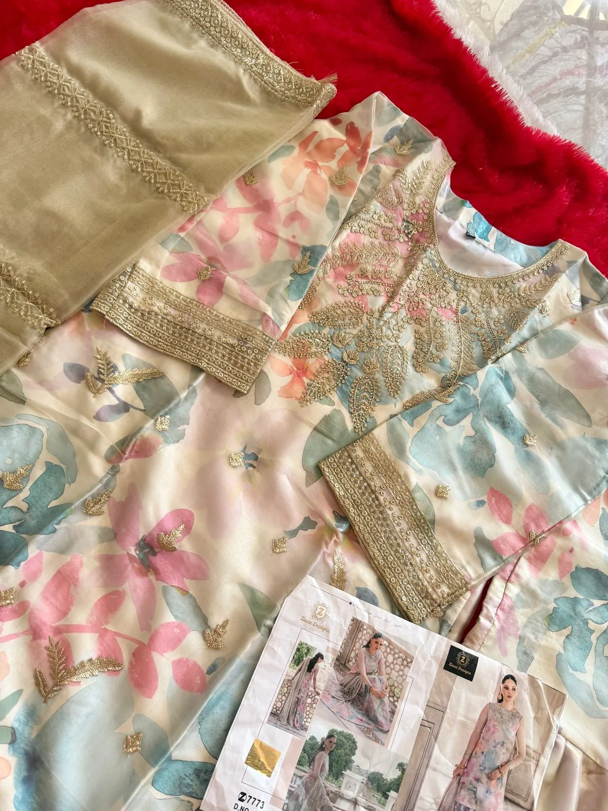 Floral Pakistani Plazzo Suit For Women