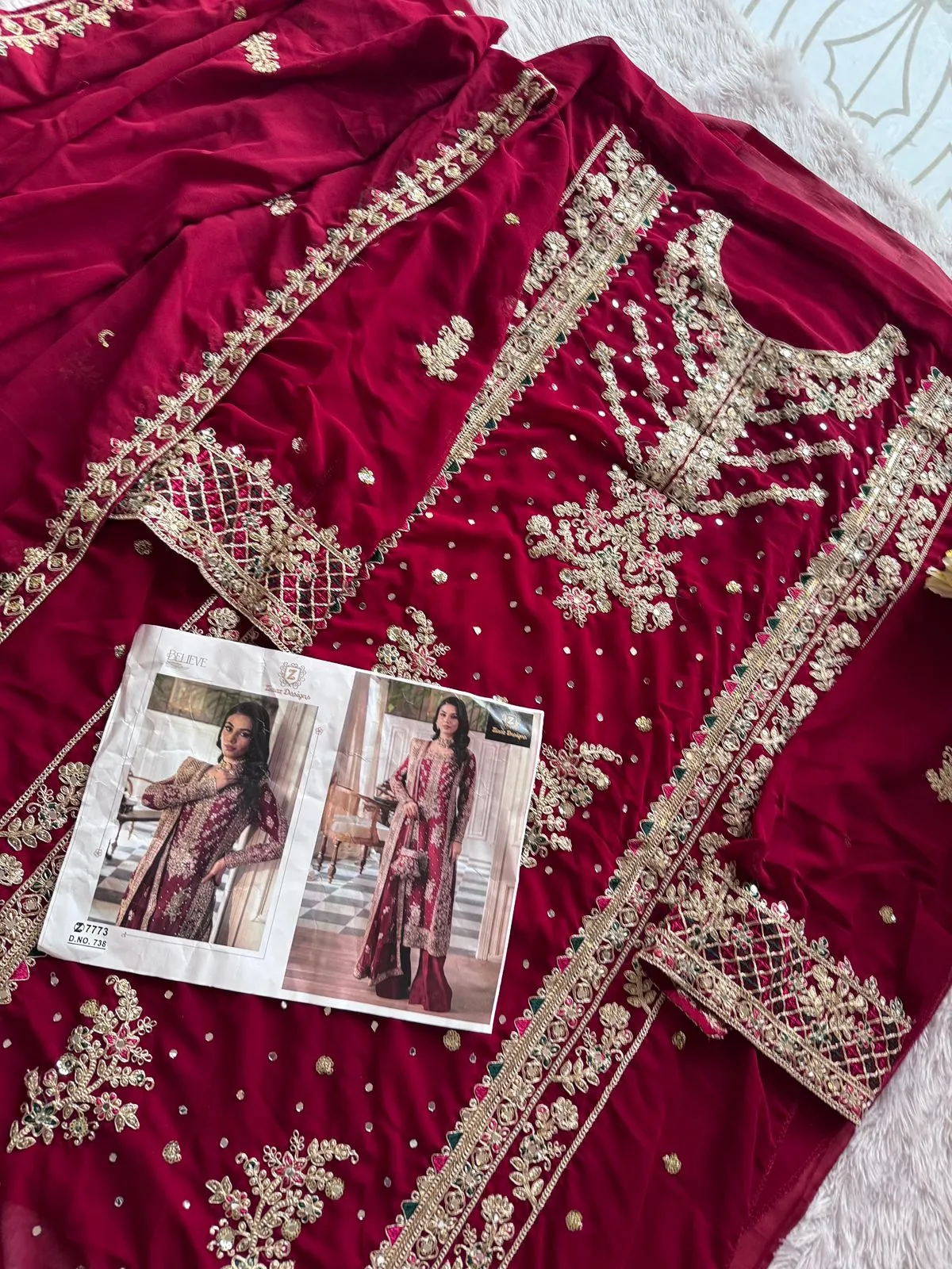 Georgette Handwork Pakistani Suit