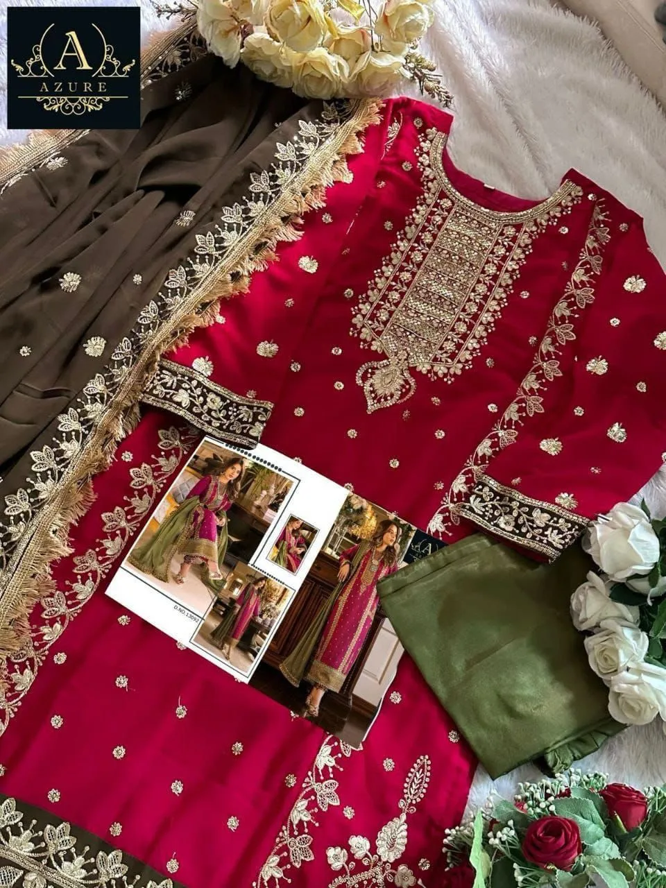 Georgette Pakistani Straight Suit For Eid