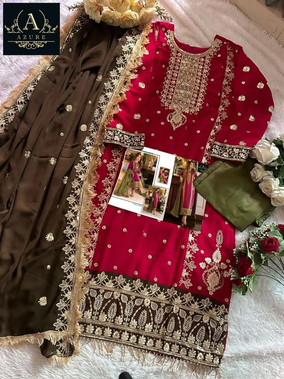 Georgette Pakistani Straight Suit For Eid