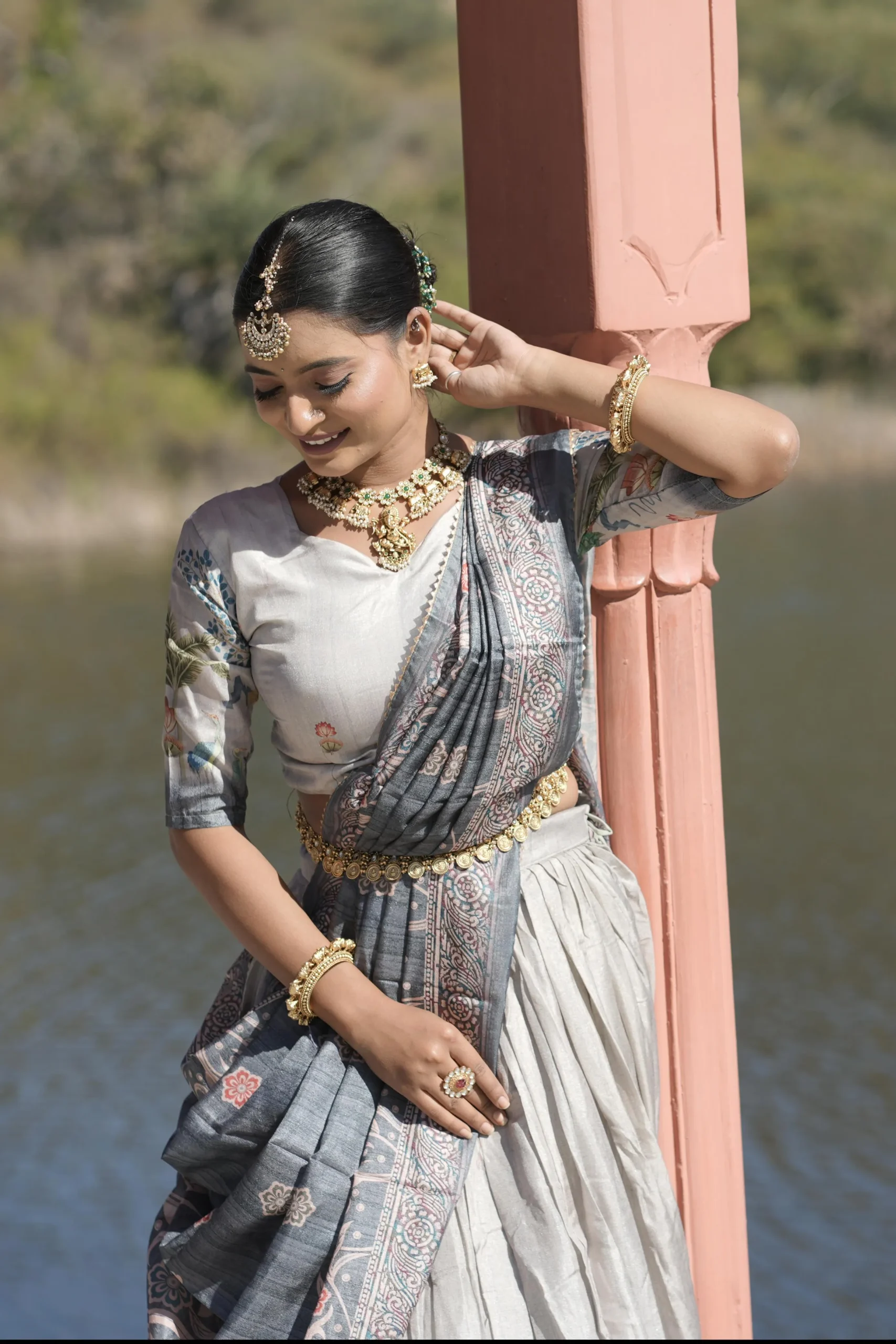 Kalamkari Peacock Printed Lehenga Choli For Wedding