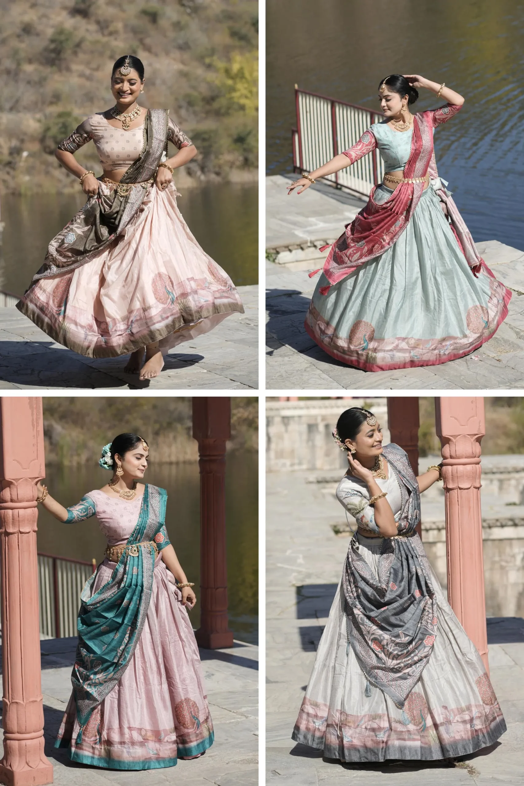Kalamkari Peacock Printed Lehenga Choli For Wedding