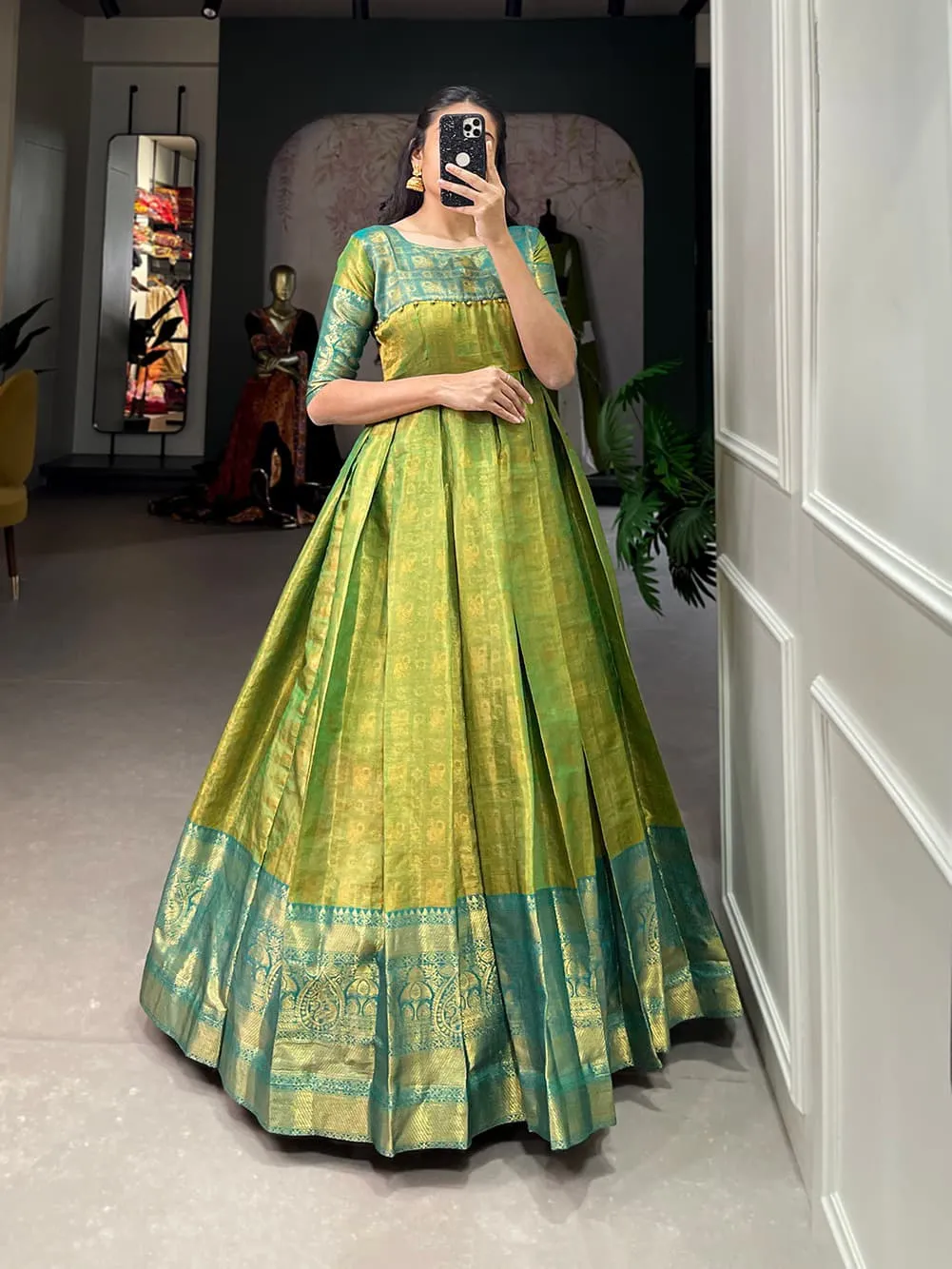 Kanjivaram Silk Readymade Gown