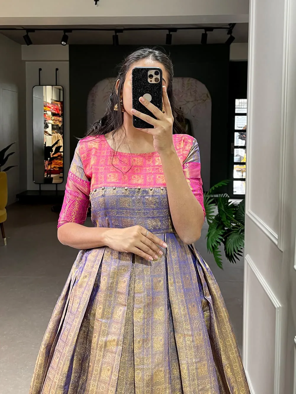 Kanjivaram Silk Readymade Gown