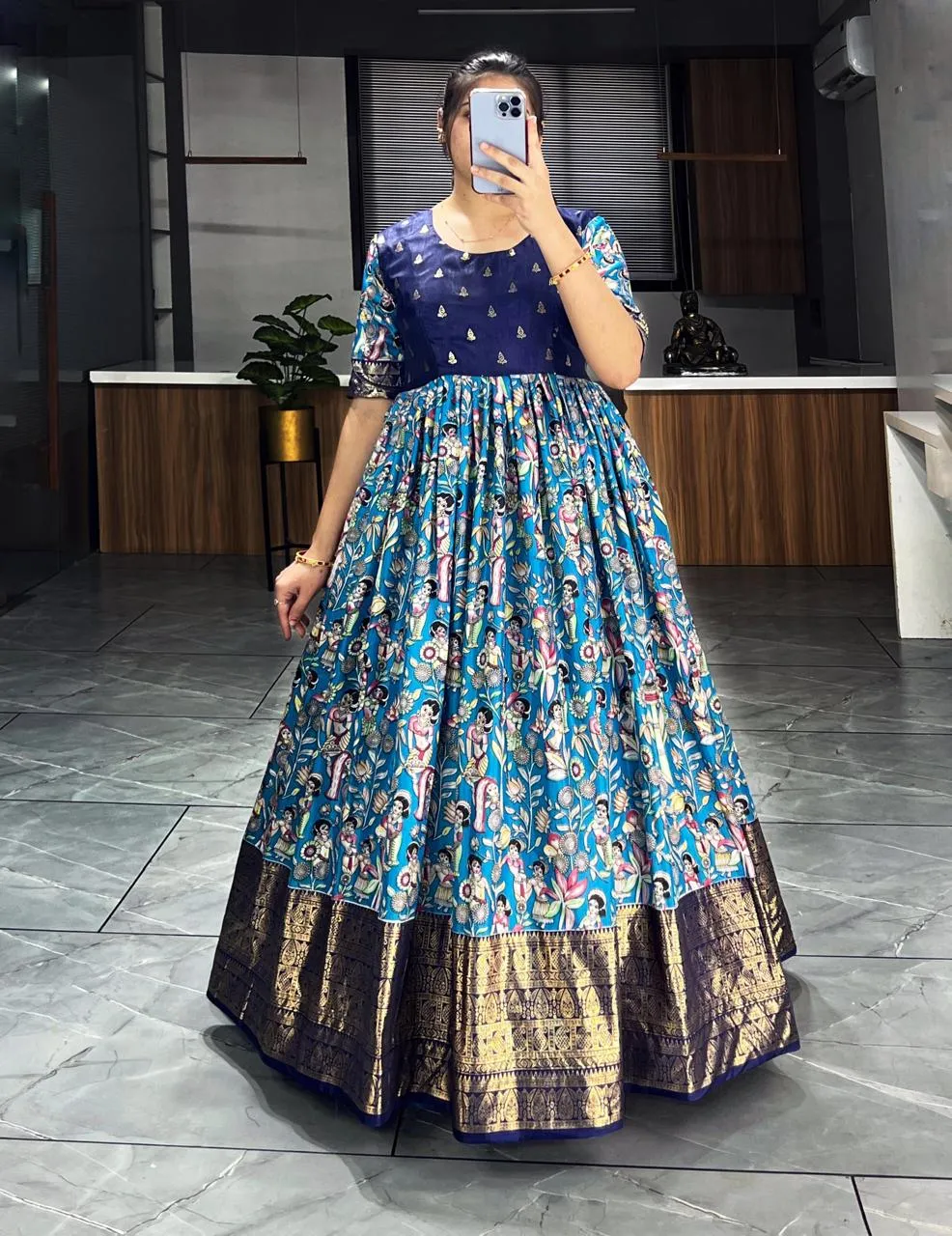 Latest Trendy Kalamkari Gowns