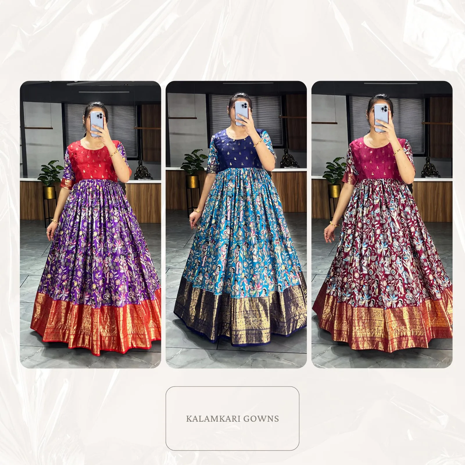 Latest Trendy Kalamkari Gowns