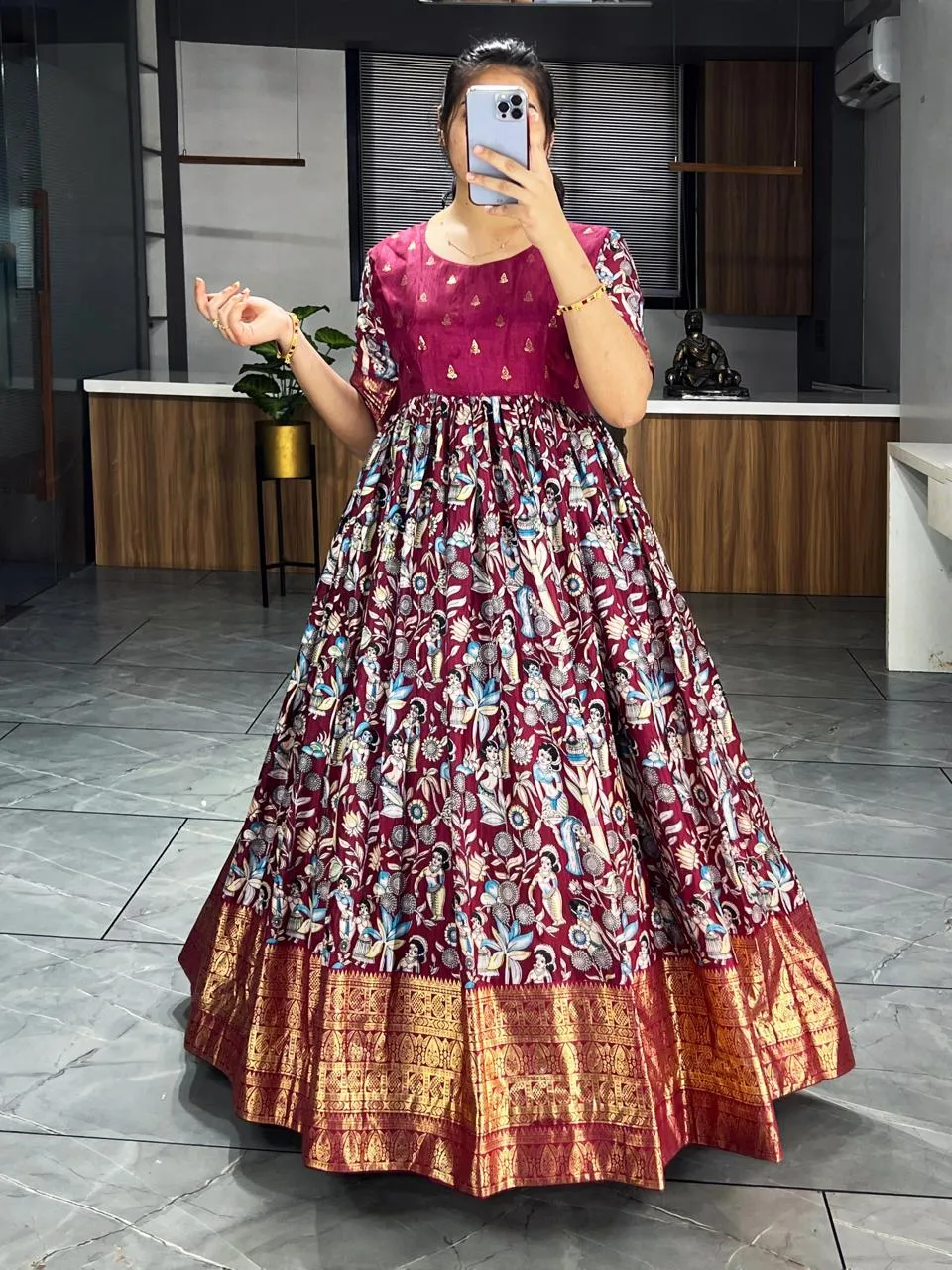 Latest Trendy Kalamkari Gowns