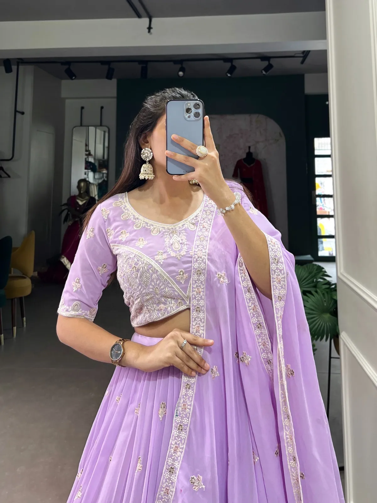 Lavender Bridesmaid Lehenga For Wedding
