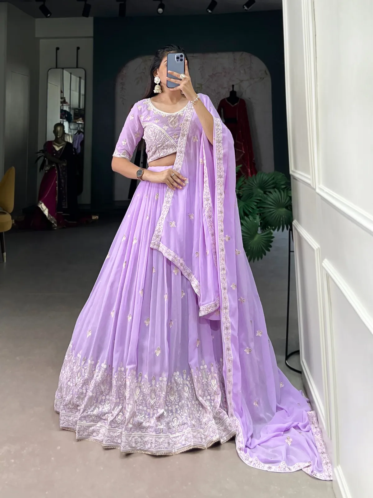 Lavender Bridesmaid Lehenga For Wedding