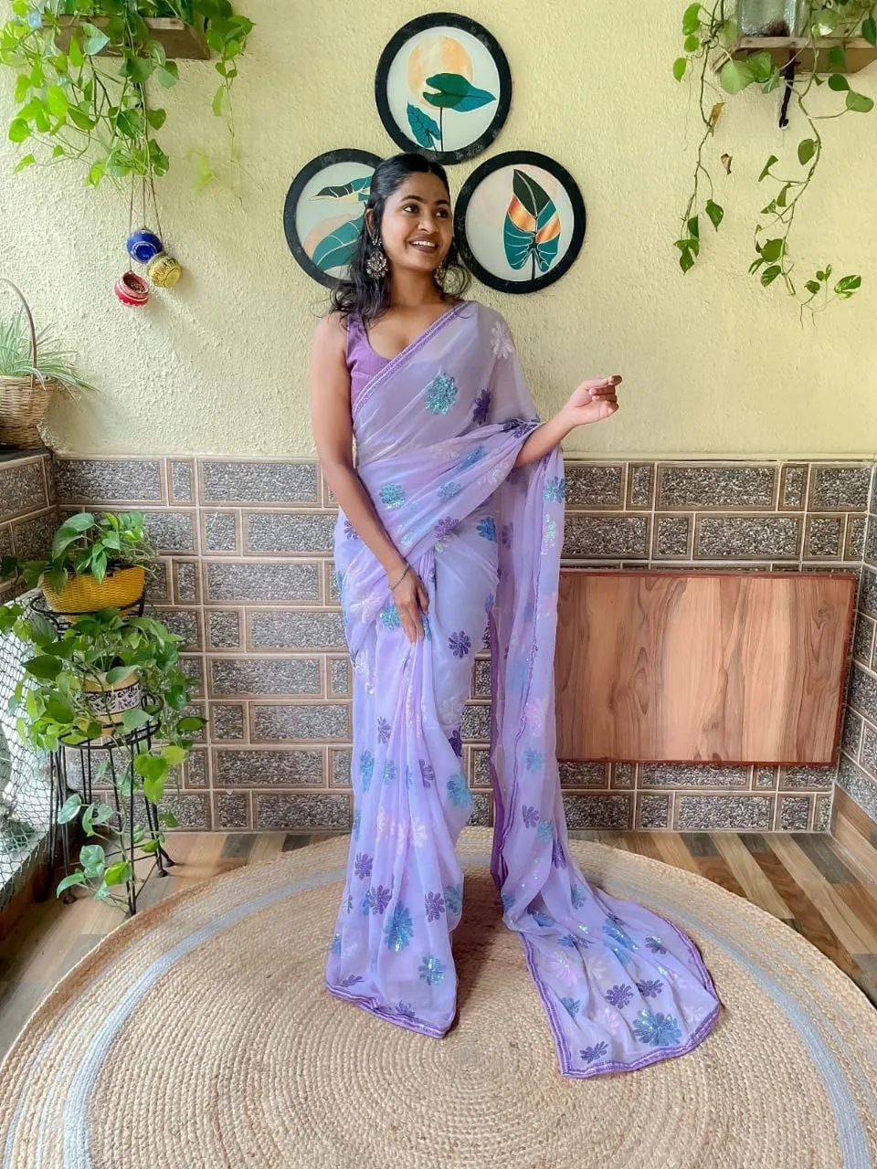 Multi Colour Sequins Saree Collection