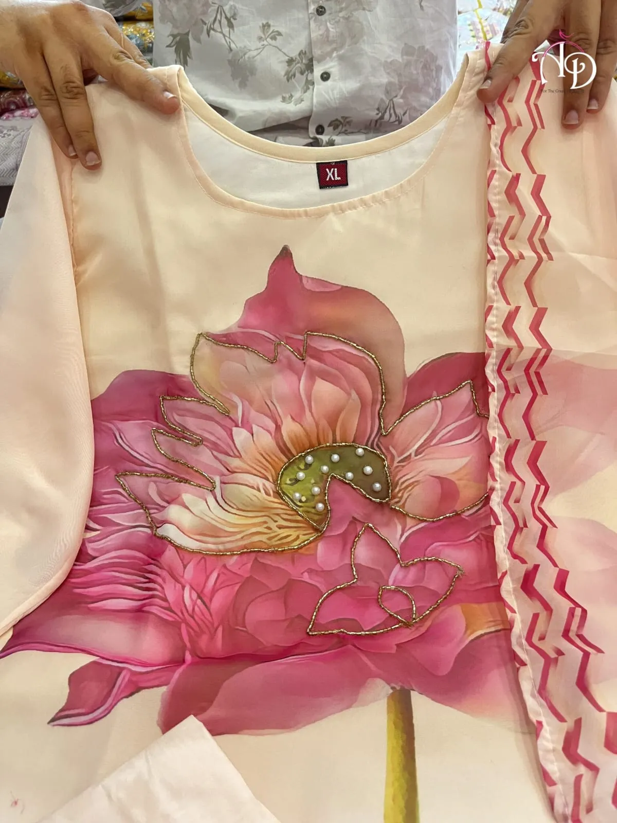 Organza Handwork Kurti Pant Dupatta Set