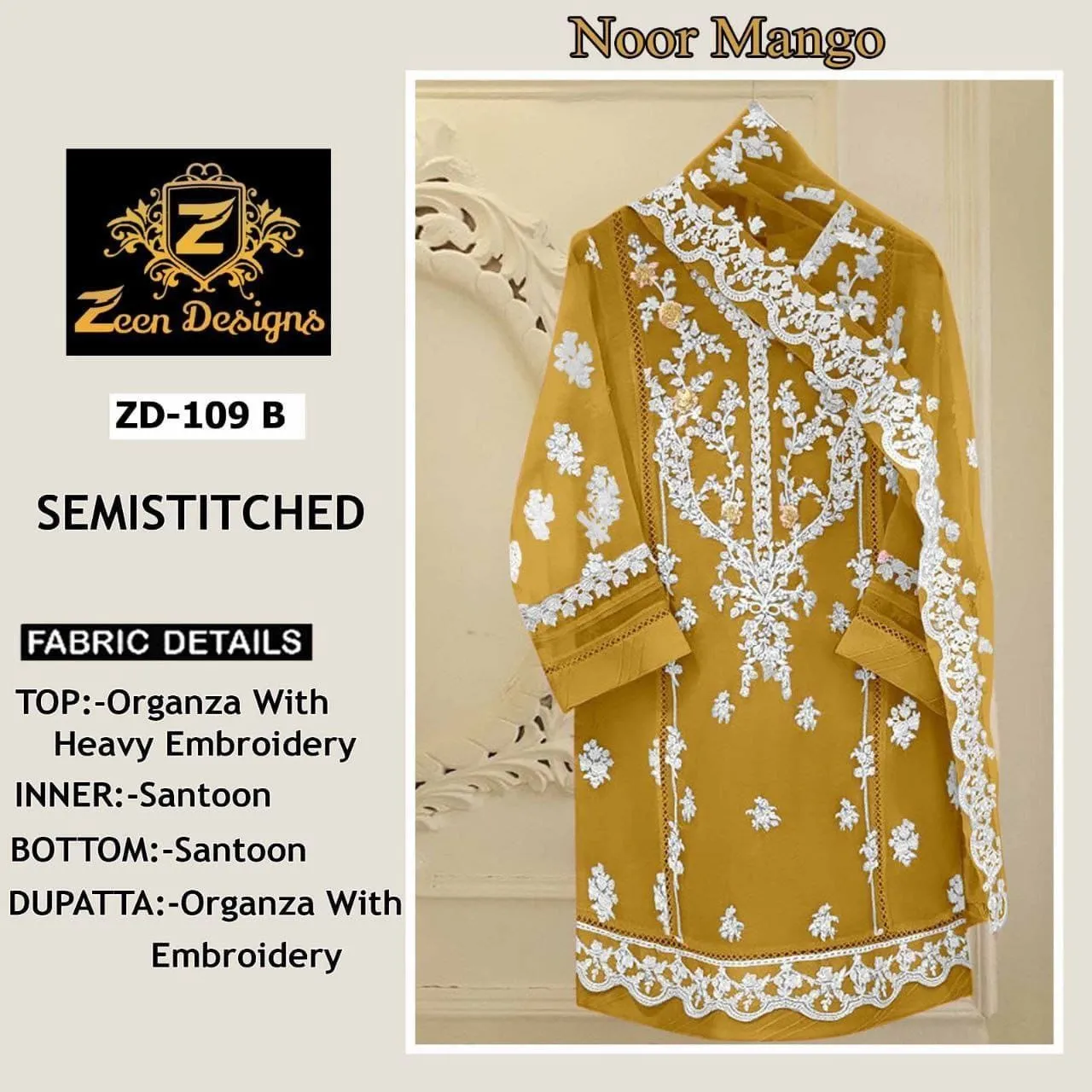 Organza Heavy Embroidery Pakistani Suit